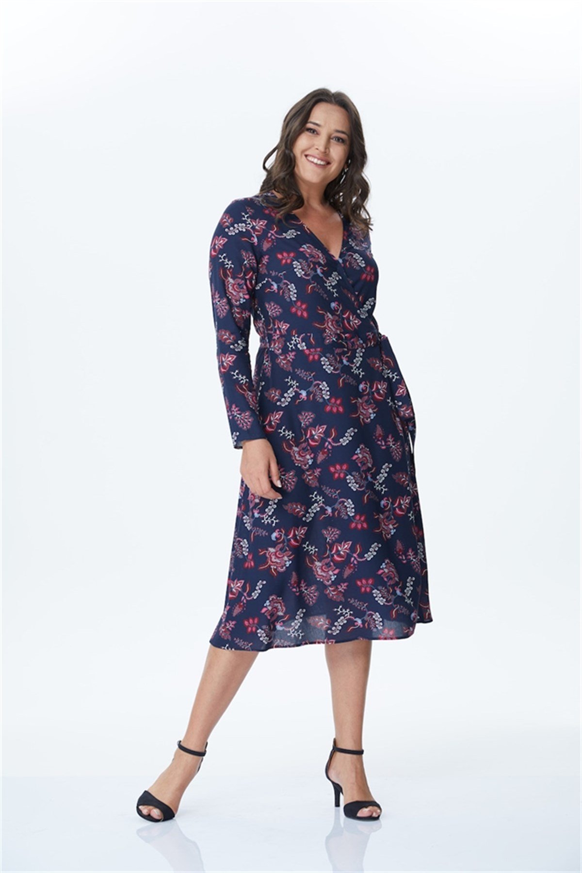 Kruvaze Uzun Kol ElbiseMYLINE34193