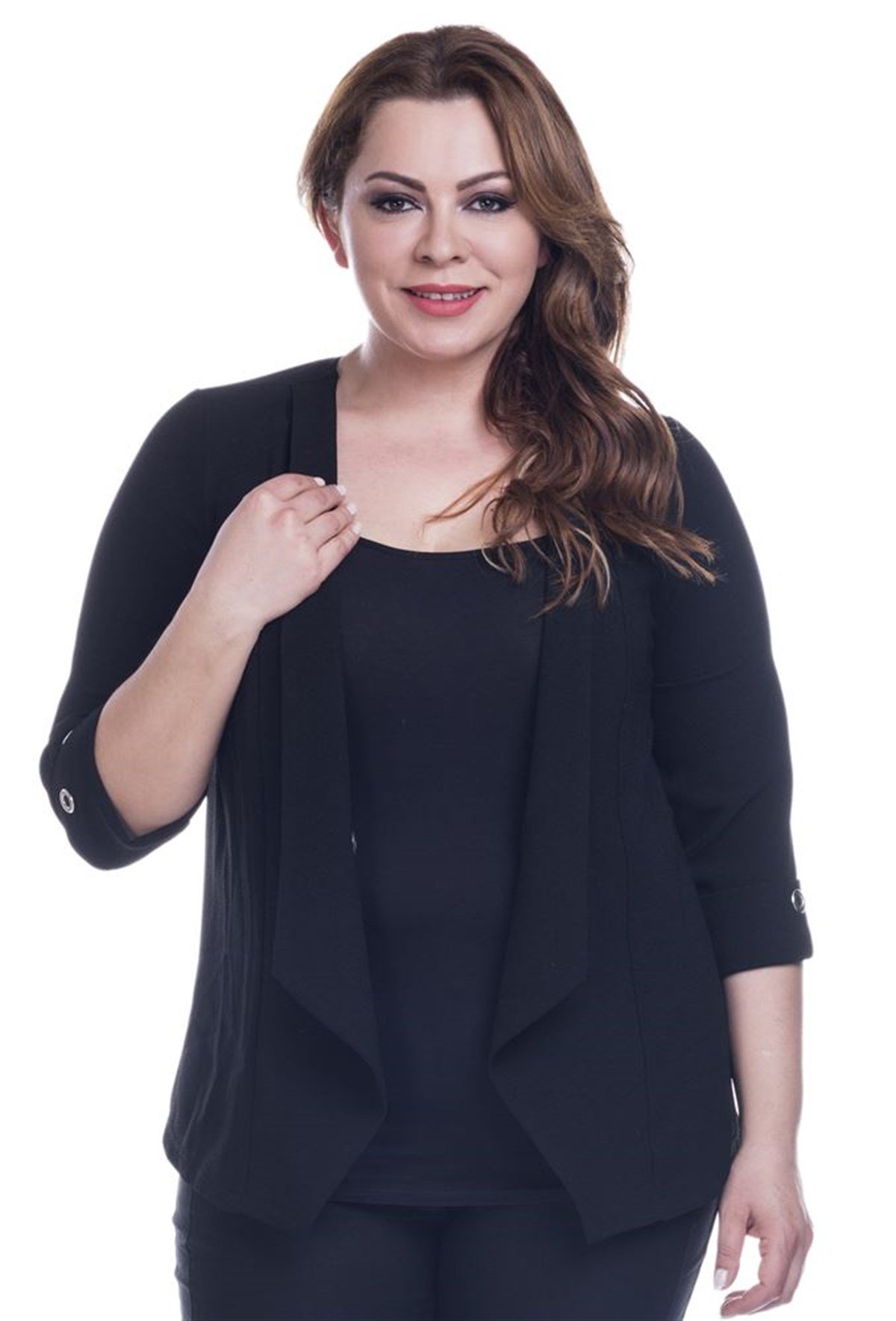 Kuzgözü Detaylı Krep CeketMYLINE12653-m