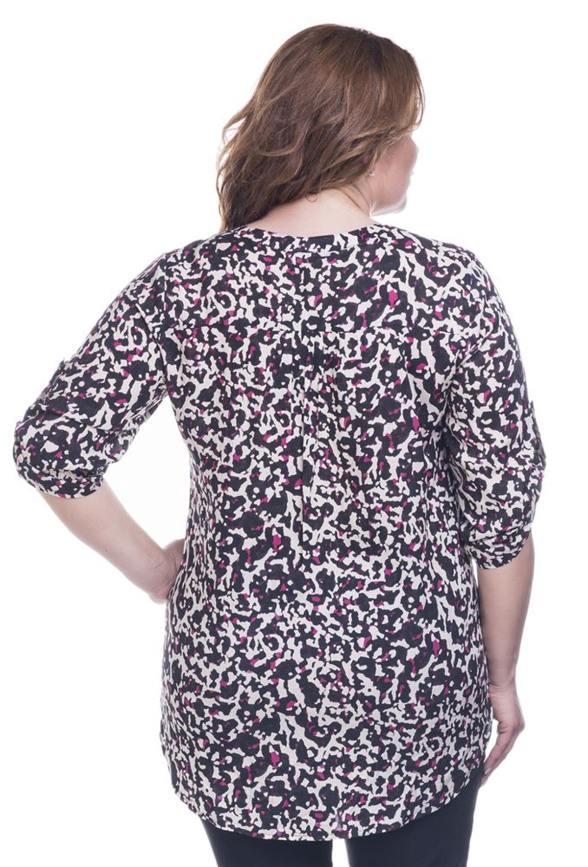 Leopar Desenli BluzMYLINE12394-m