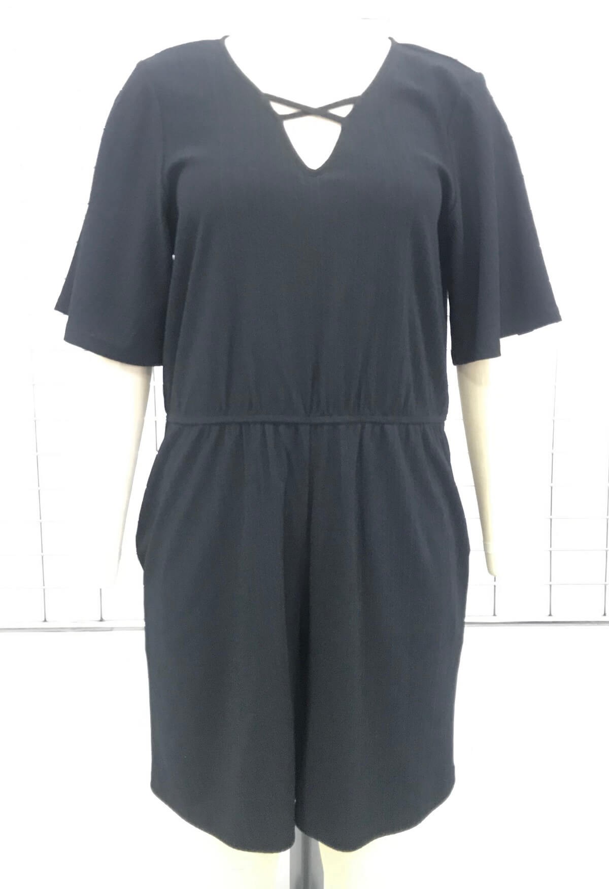 Myline- Beli Lastikli Kısa Tulum-Büyük Beden Tulum-45889