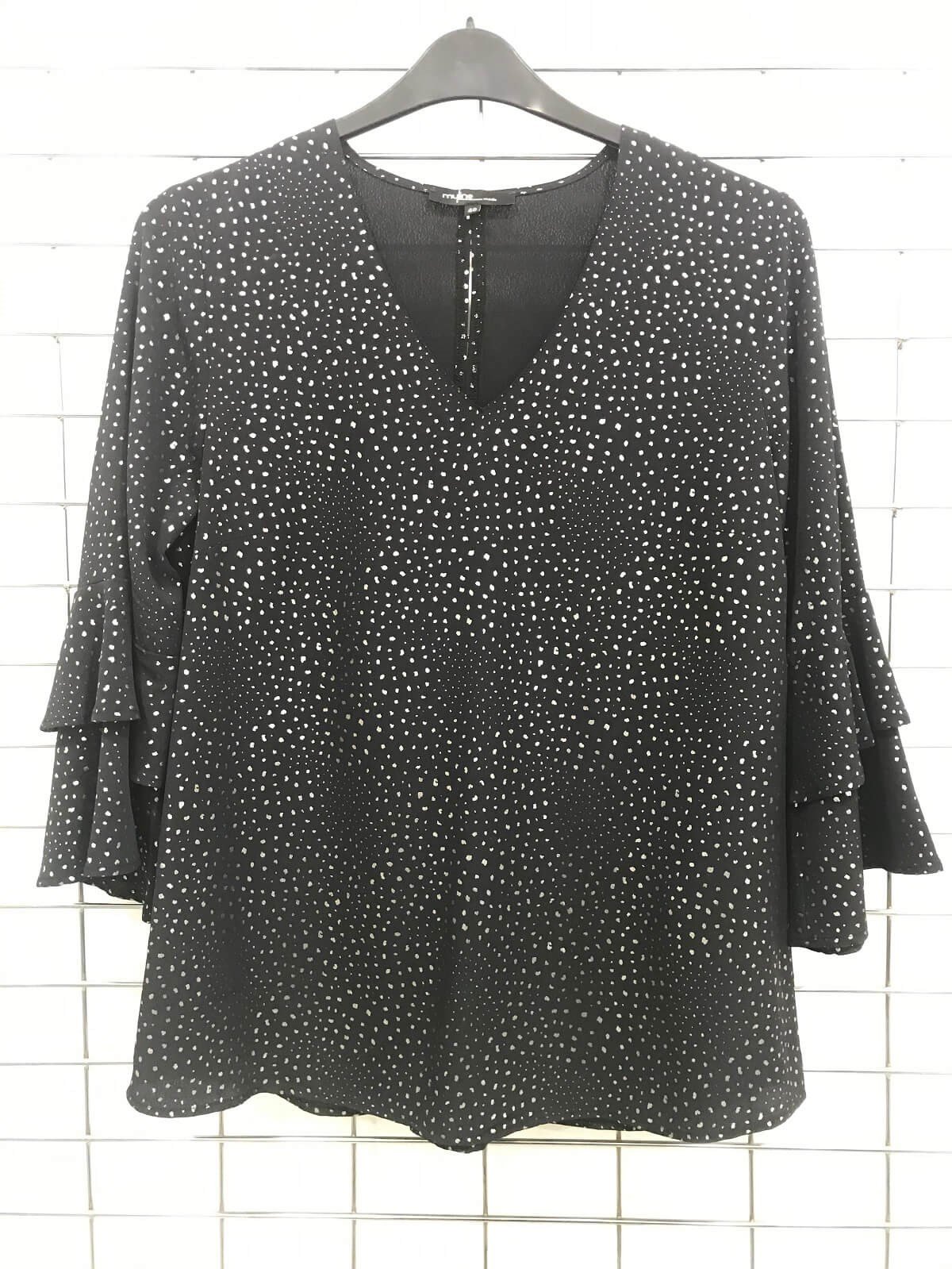 Myline- Kolları Volanlı Bluz-Büyük Beden Outlet-45965