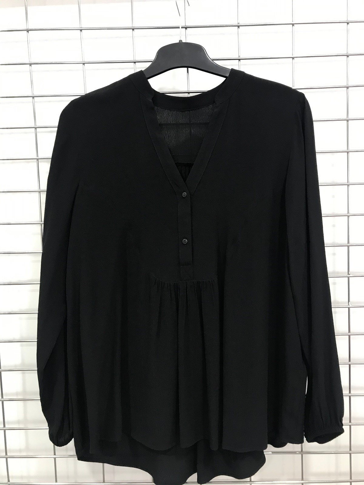 Myline- Önü Düğme Detaylı Uzun Kollu Bluz-Büyük Beden Outlet-45642