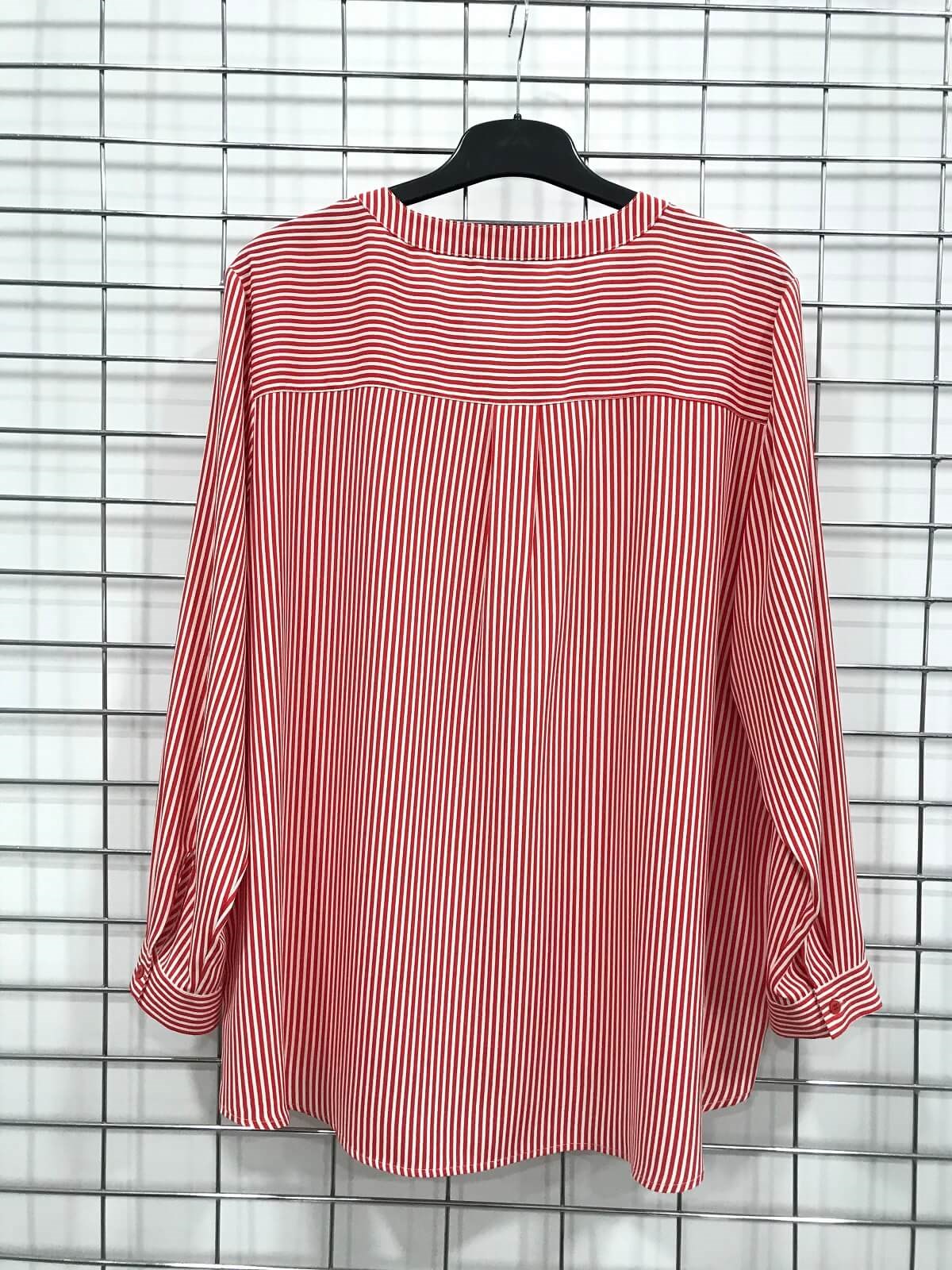 Myline- V Yaka Cep Detaylı Gömlek-Büyük Beden Outlet-45899