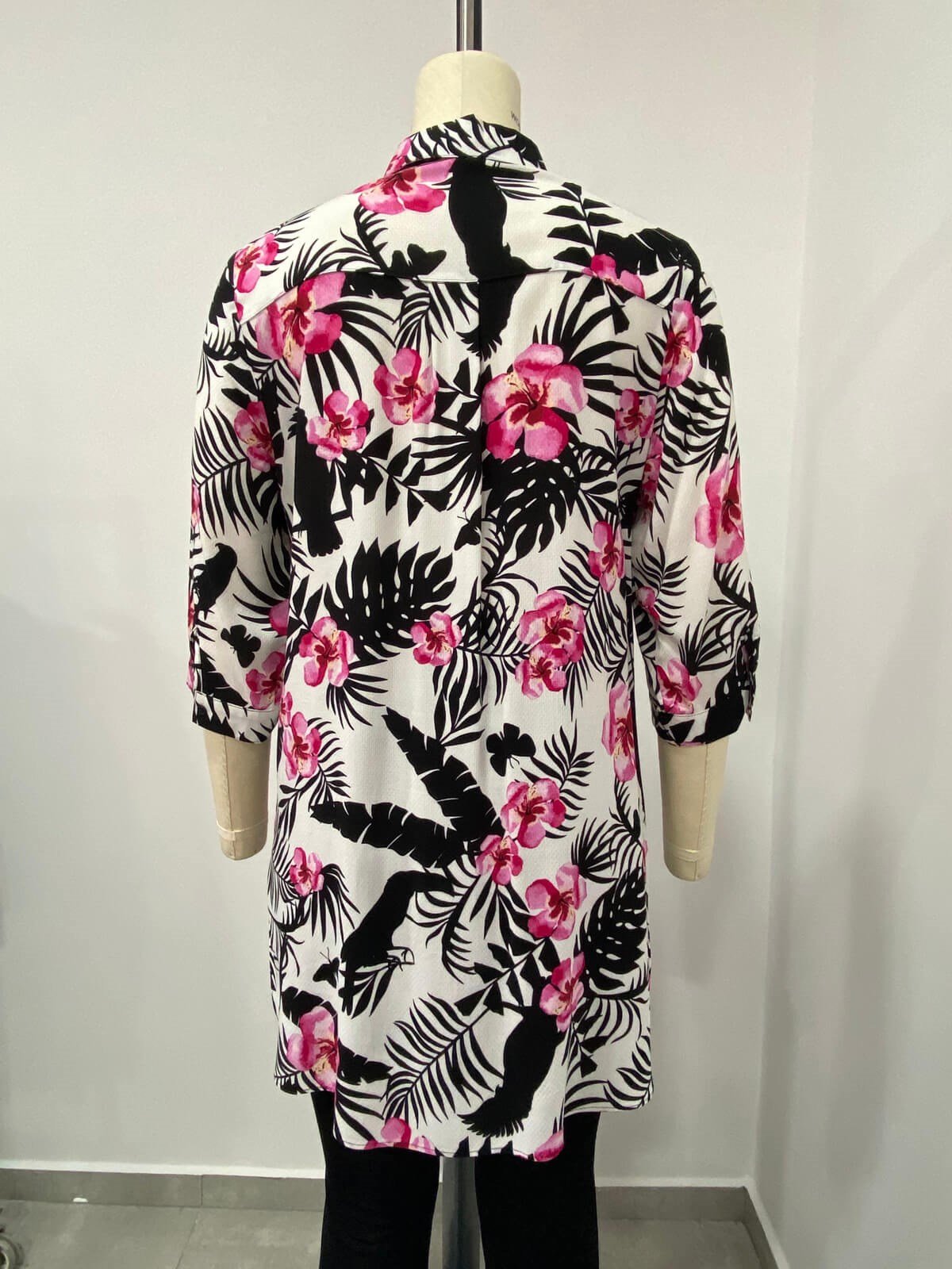 Myline-3/4 Kol Gömlek -Büyük Beden Outlet-66535