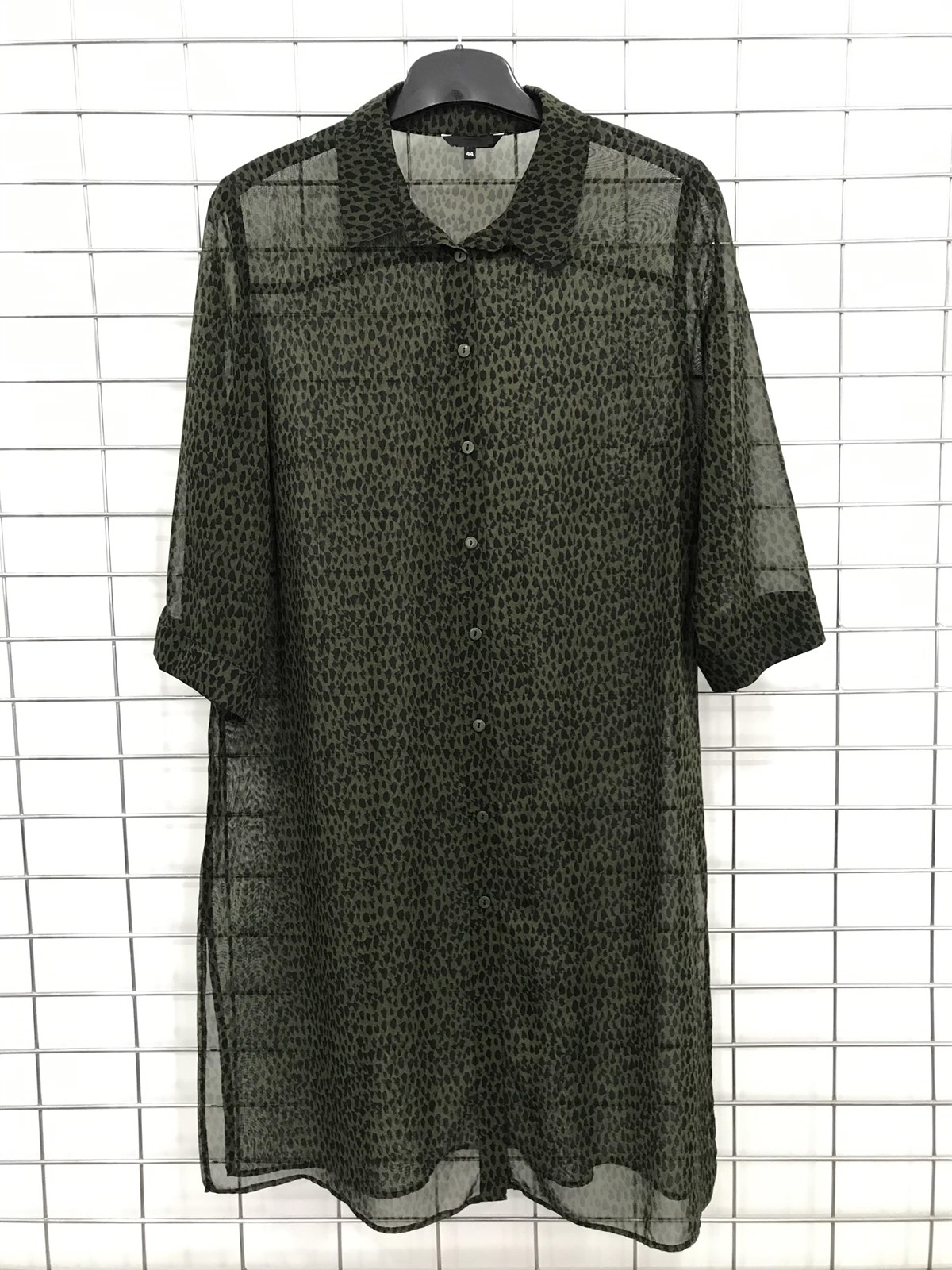 Myline-3/4 Kol Şifon Tunik-Büyük Beden Outlet-45610