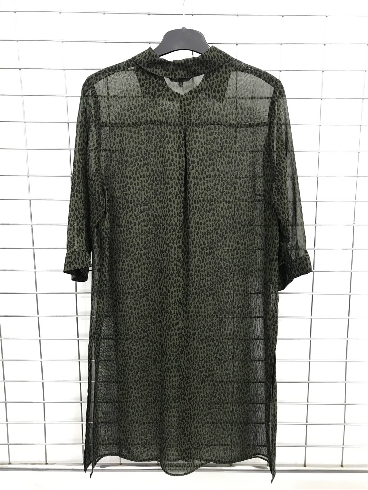 Myline-3/4 Kol Şifon Tunik-Büyük Beden Outlet-45610