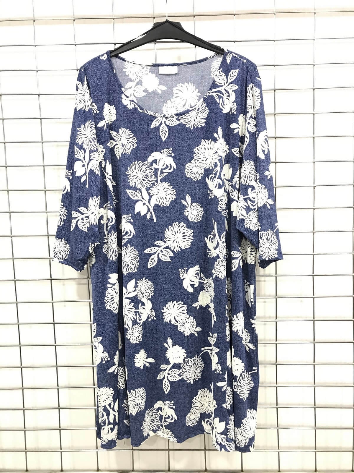 Myline-3/4 Kollu Elbise-Büyük Beden Günlük Elbiseler-45919