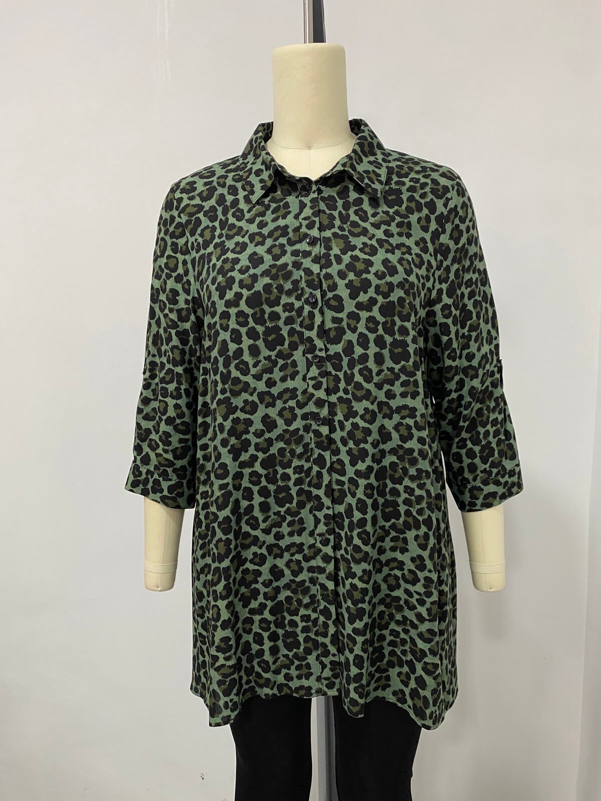 Myline-3/4 Kollu Gömlek Tunik-Büyük Beden Outlet-66484