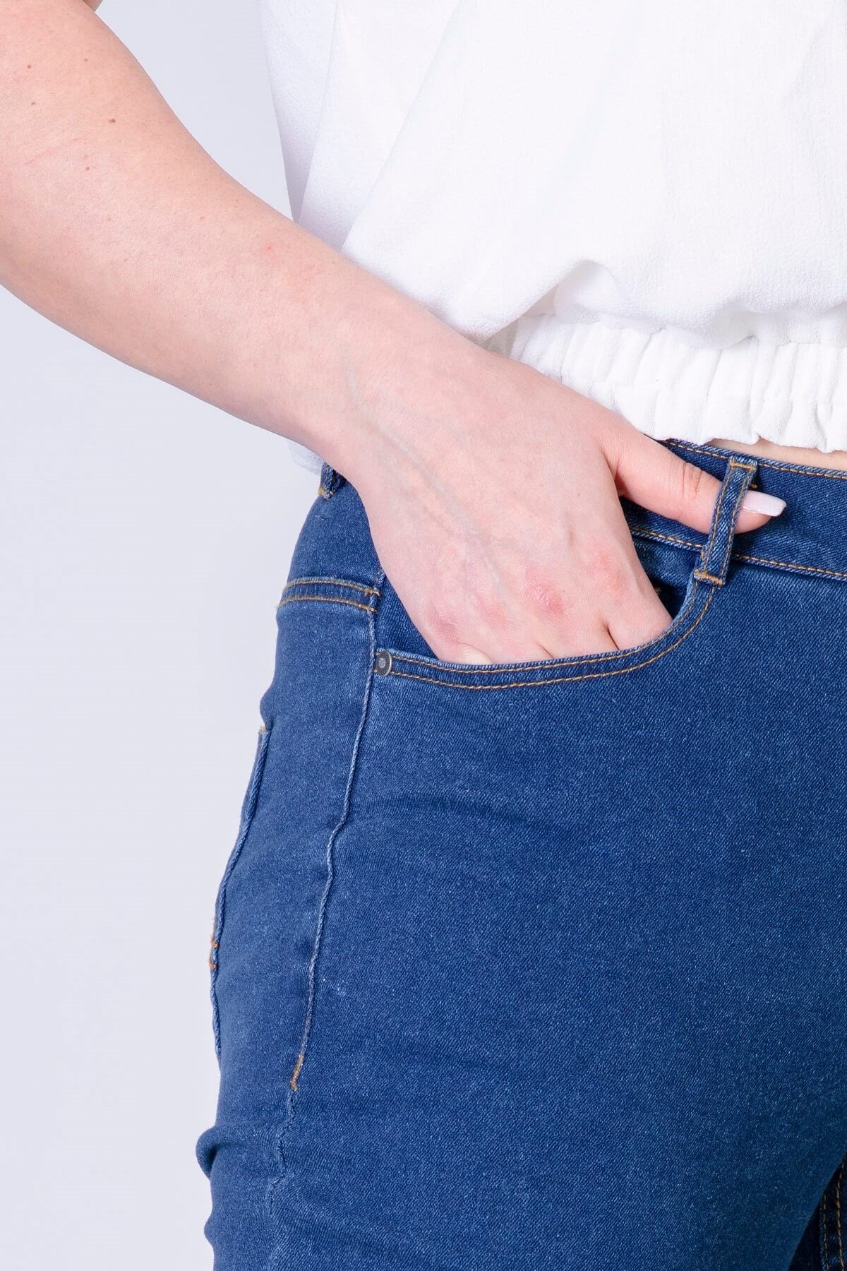 Myline-5 Cep Denim Pantolon-Büyük Beden Pantolon-56016