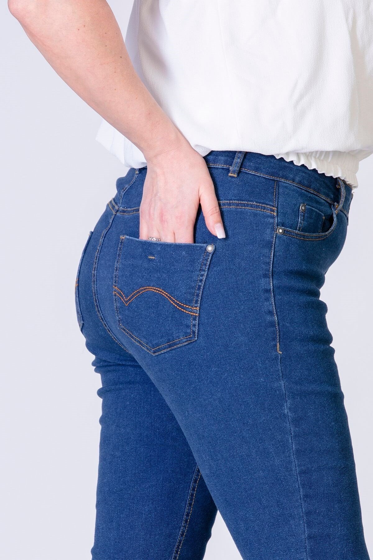 Myline-5 Cep Denim Pantolon-Büyük Beden Pantolon-56016