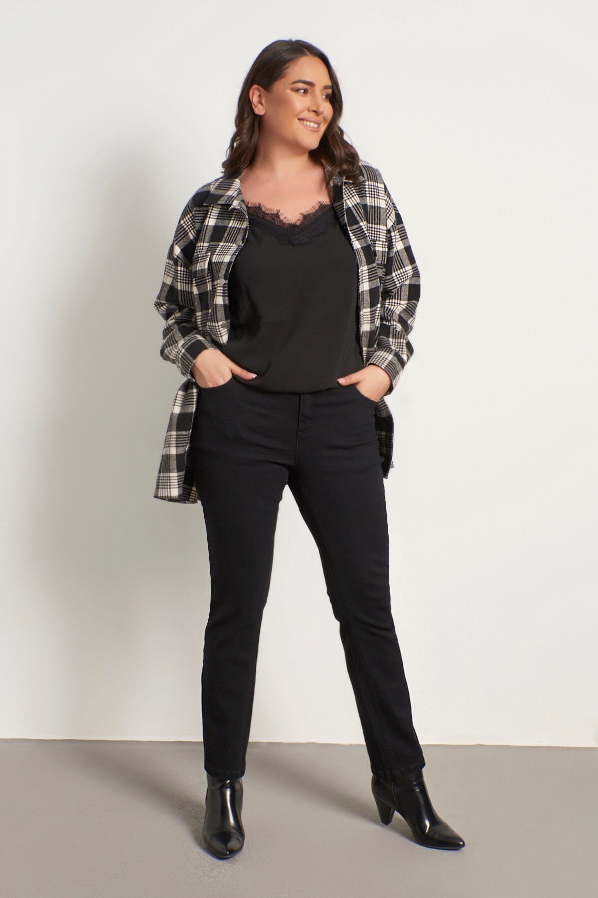 Myline-5 Cep Denim Pantolon-Büyük Beden Pantolon-56100