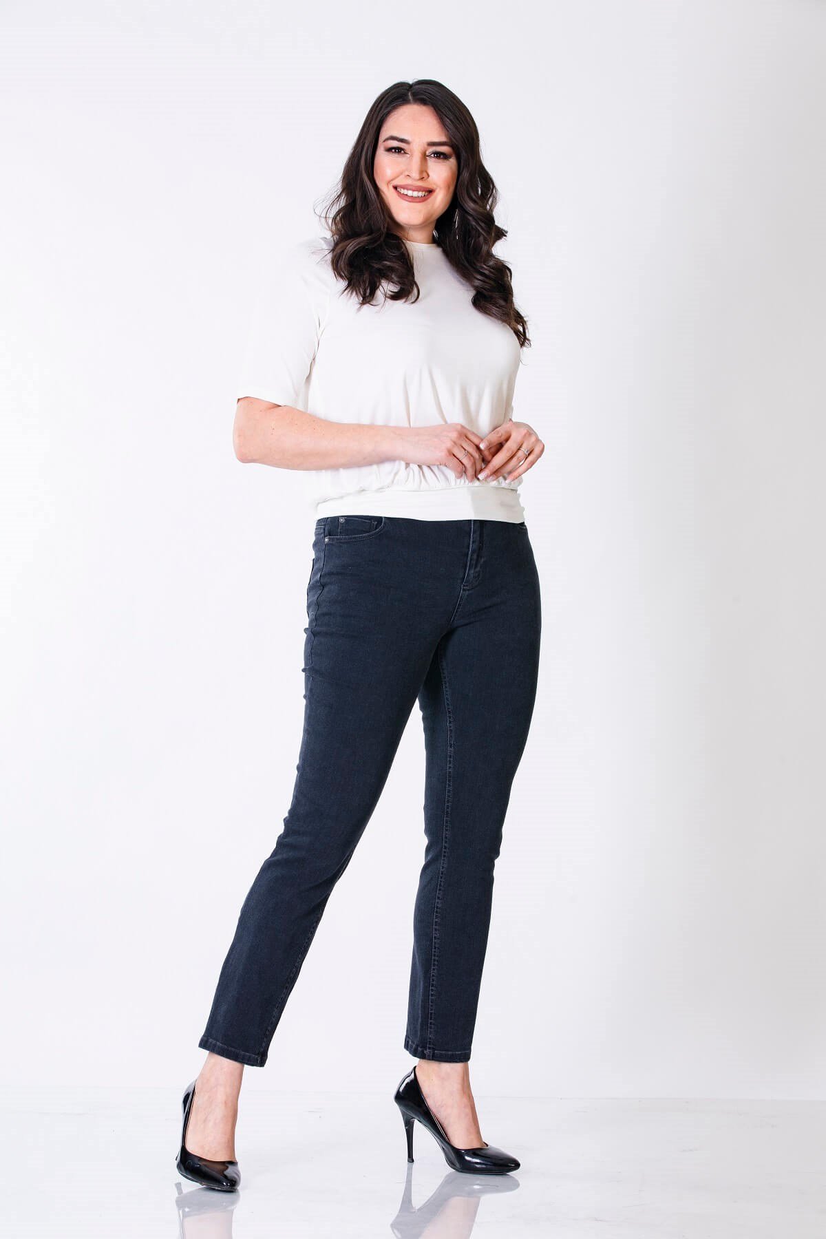 Myline-5 Cep Denim Pantolon-Büyük Beden Pantolon-56101