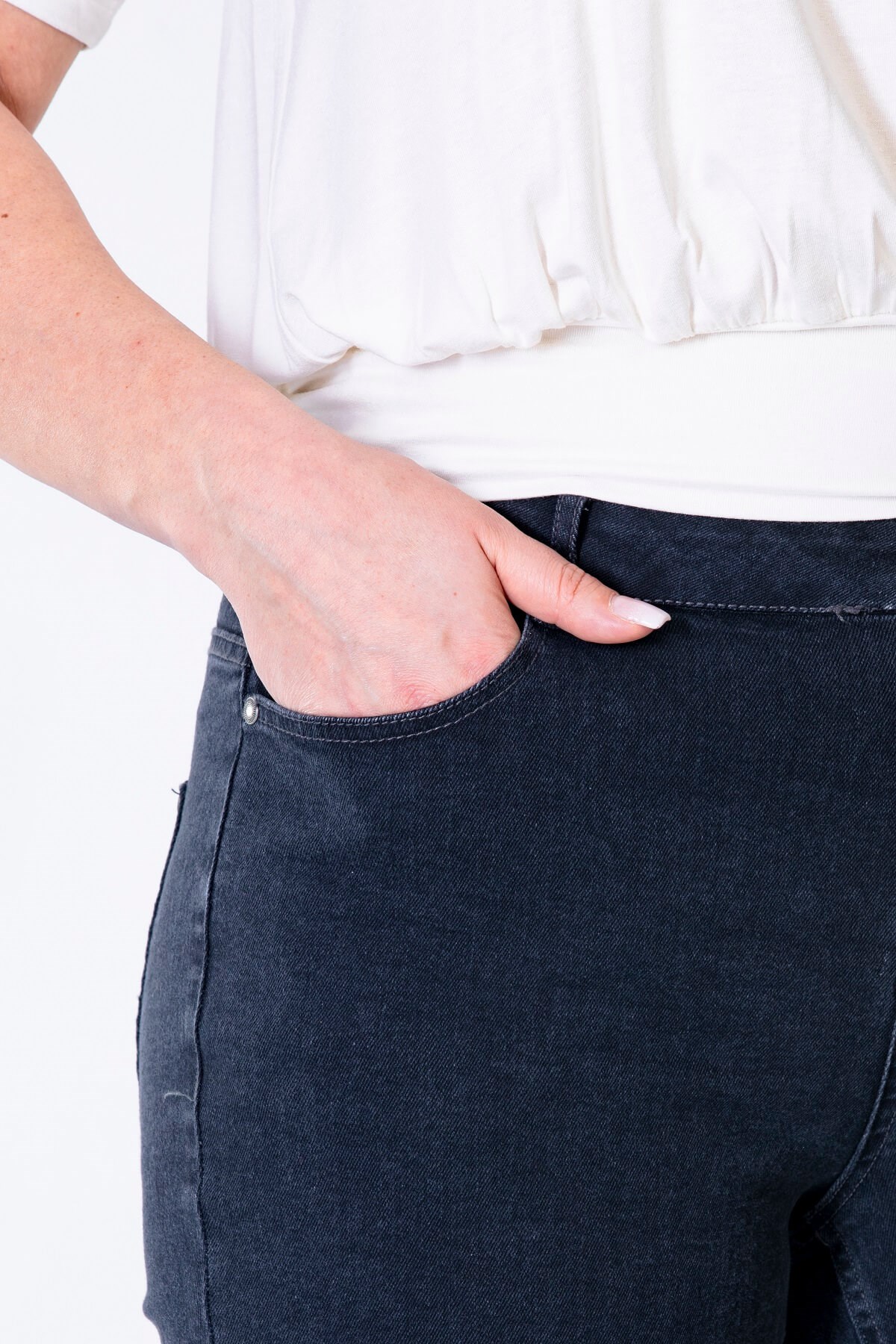Myline-5 Cep Denim Pantolon-Büyük Beden Pantolon-56101
