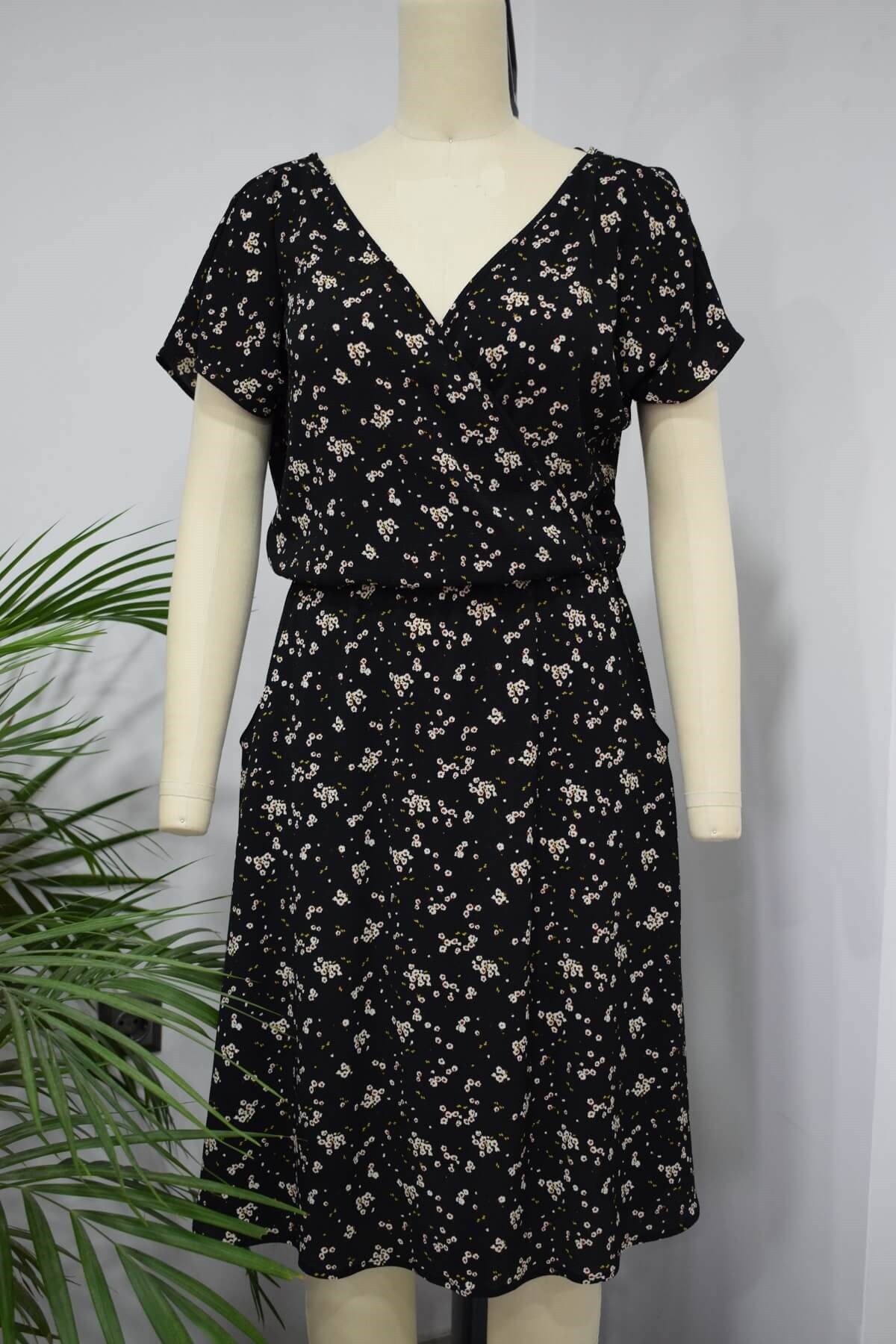 Myline-Anvelop Cep Detaylı Elbise-Büyük Beden Outlet-56173