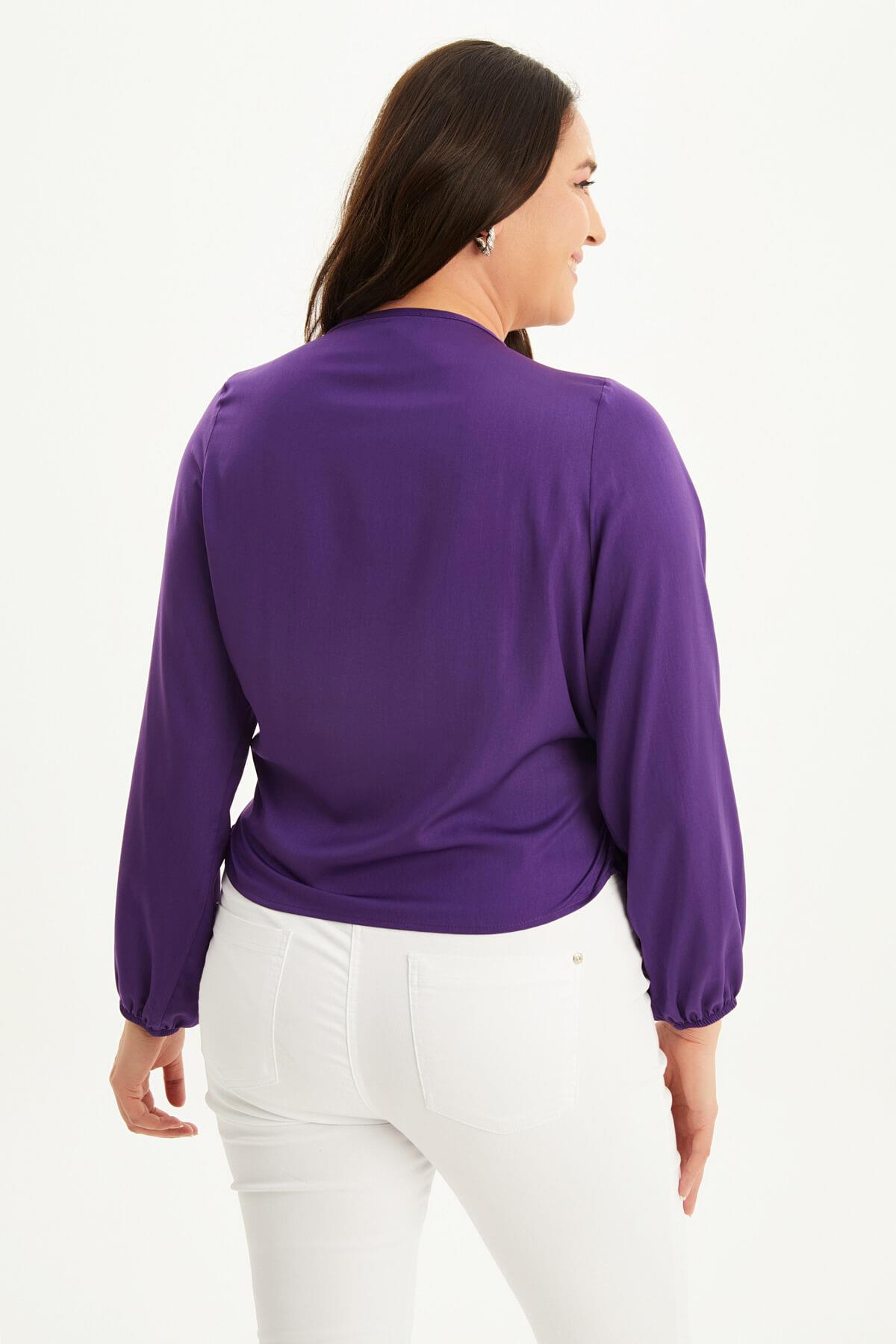 Myline-Anvelop Halka Detaylı Bluz-Büyük Beden Bluz-87904