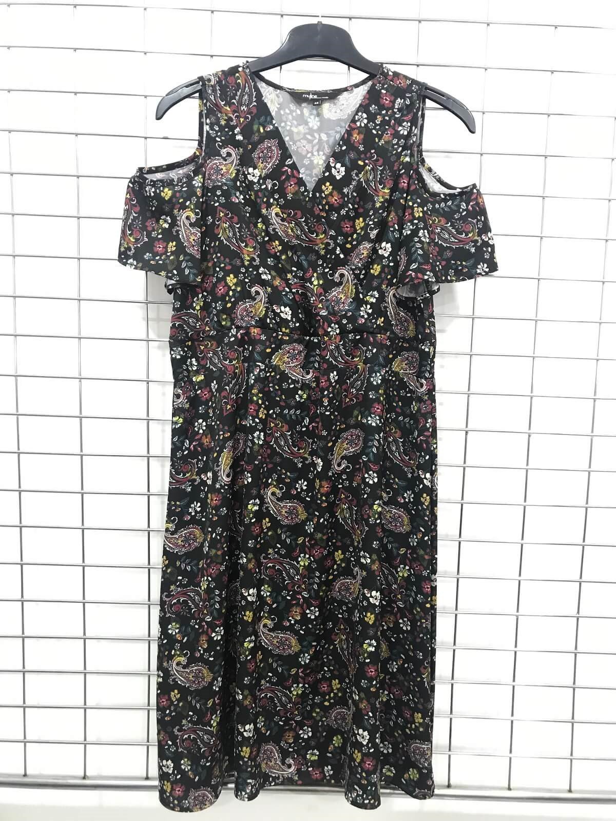 Myline-Anvelop Omuz Çerçeveli Elbise-Büyük Beden Outlet-45893