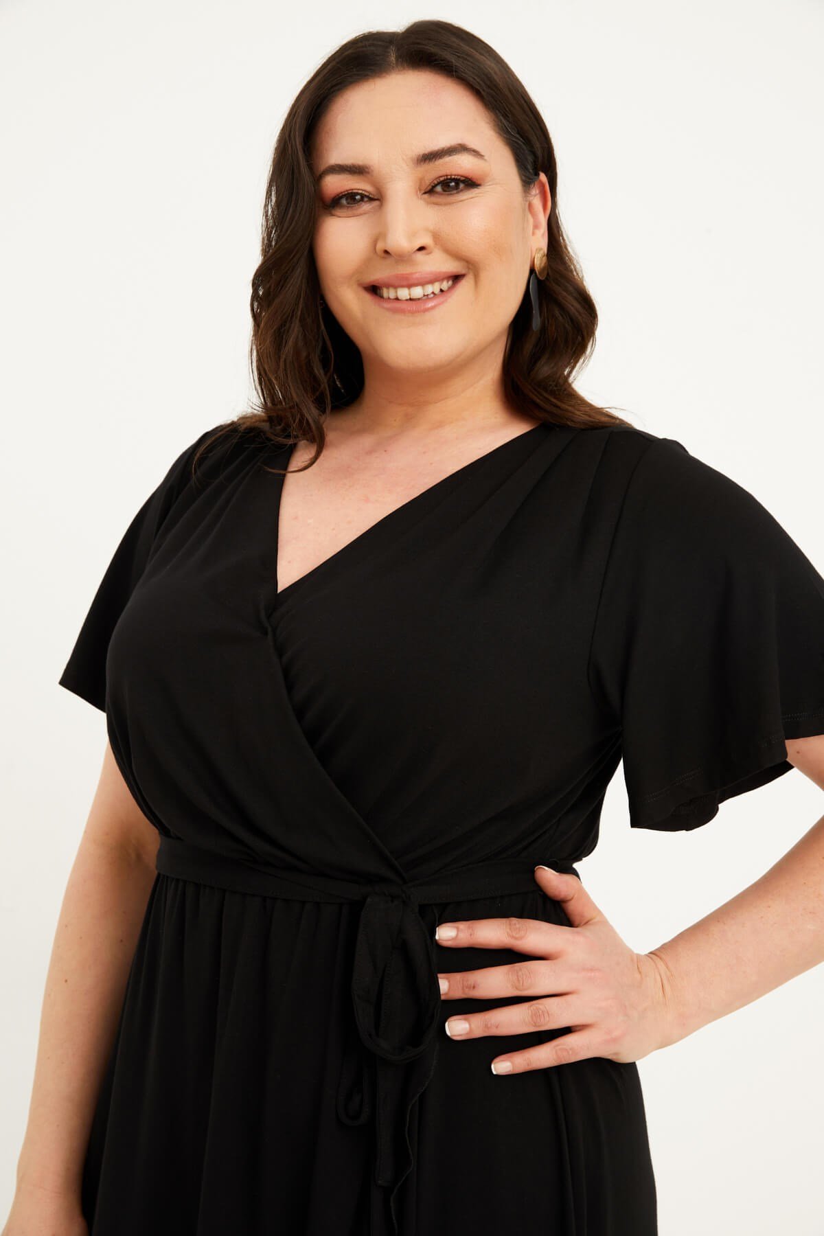 Myline-Anvelop Penye Elbise-Büyük Beden Günlük Elbiseler-66636