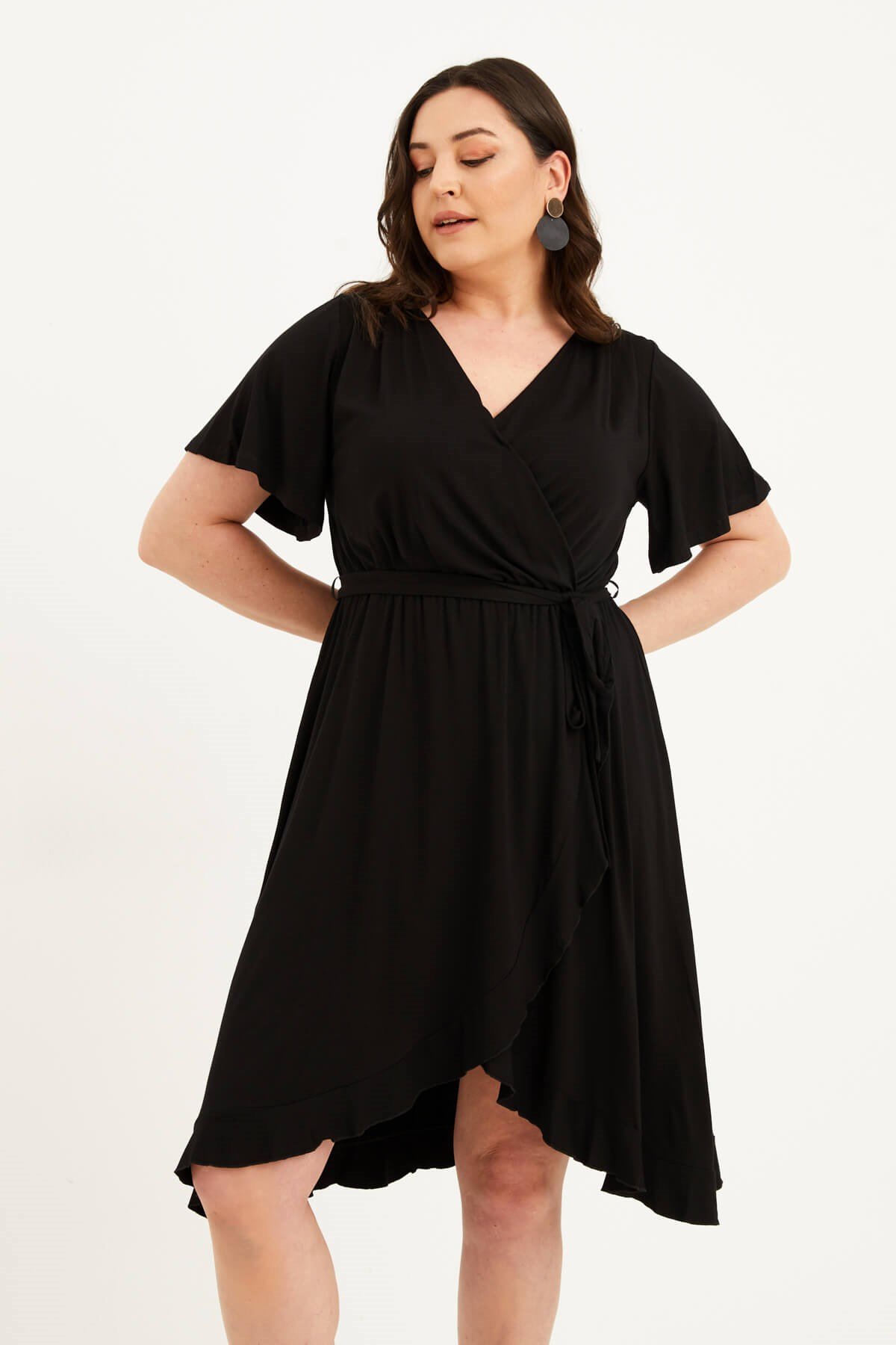 Myline-Anvelop Penye Elbise-Büyük Beden Günlük Elbiseler-66636