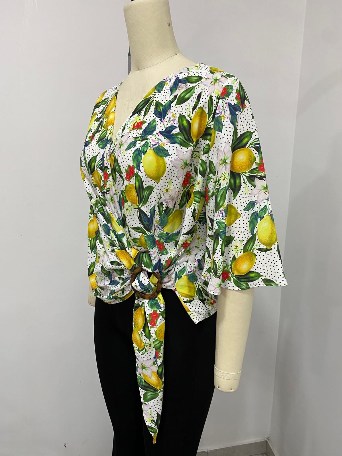 Myline-Anvelop Toka Detaylı Bluz-Büyük Beden Outlet-66493