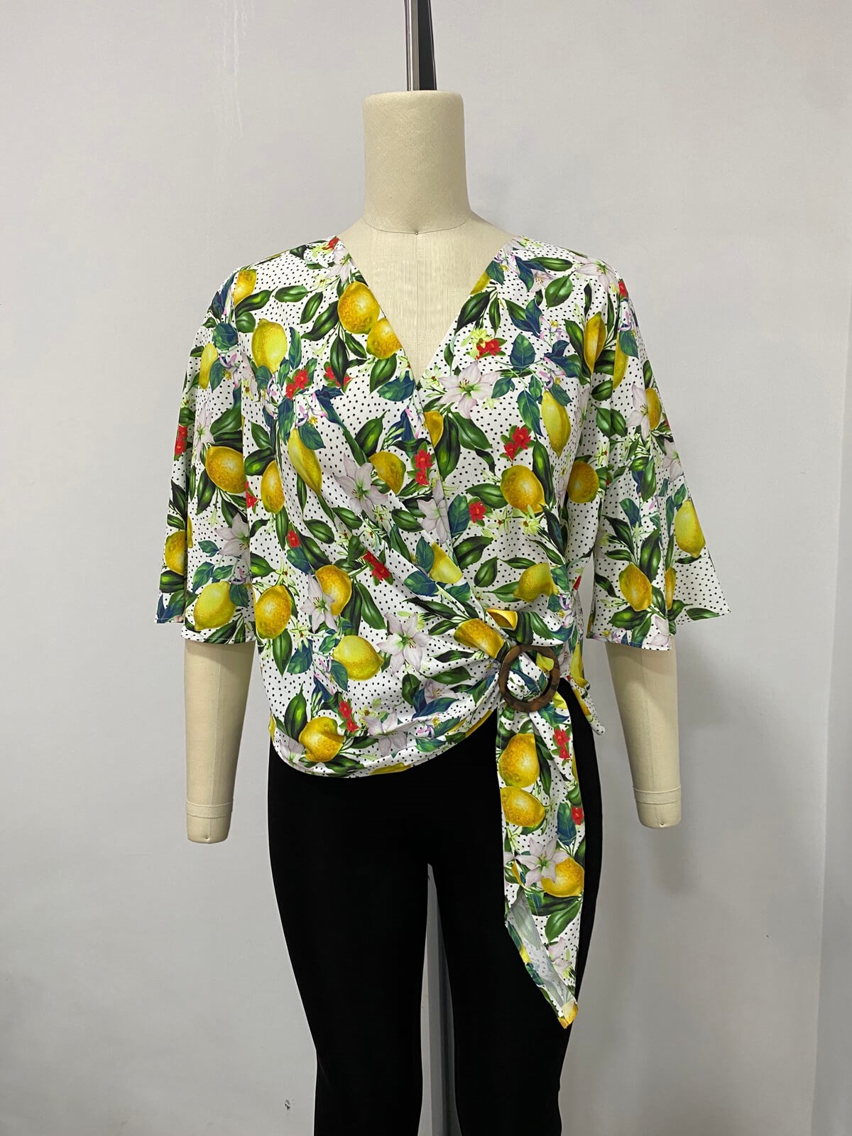 Myline-Anvelop Toka Detaylı Bluz-Büyük Beden Outlet-66493