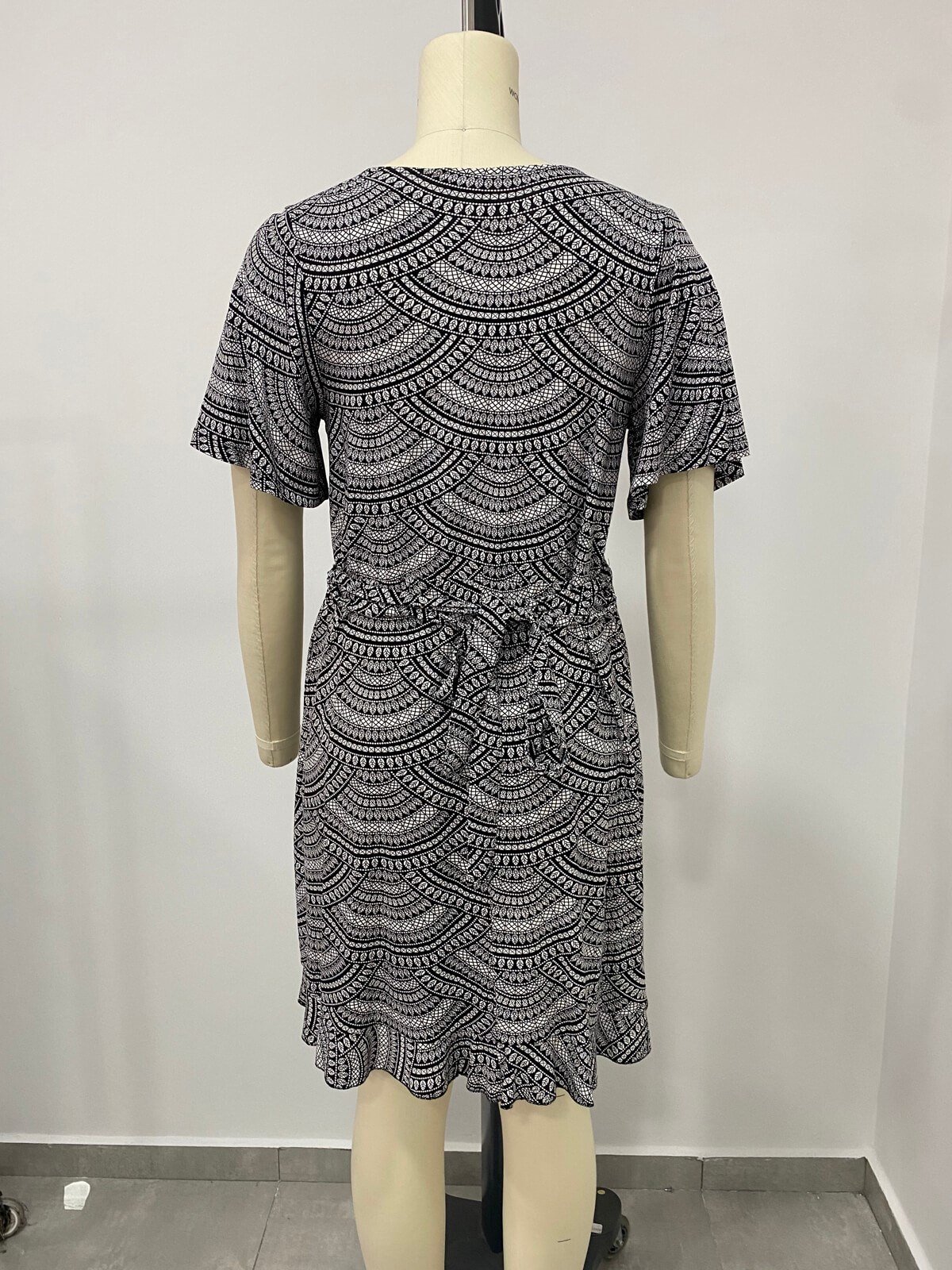 Myline-Anvelop Volanlı Elbise-Büyük Beden Outlet-66525