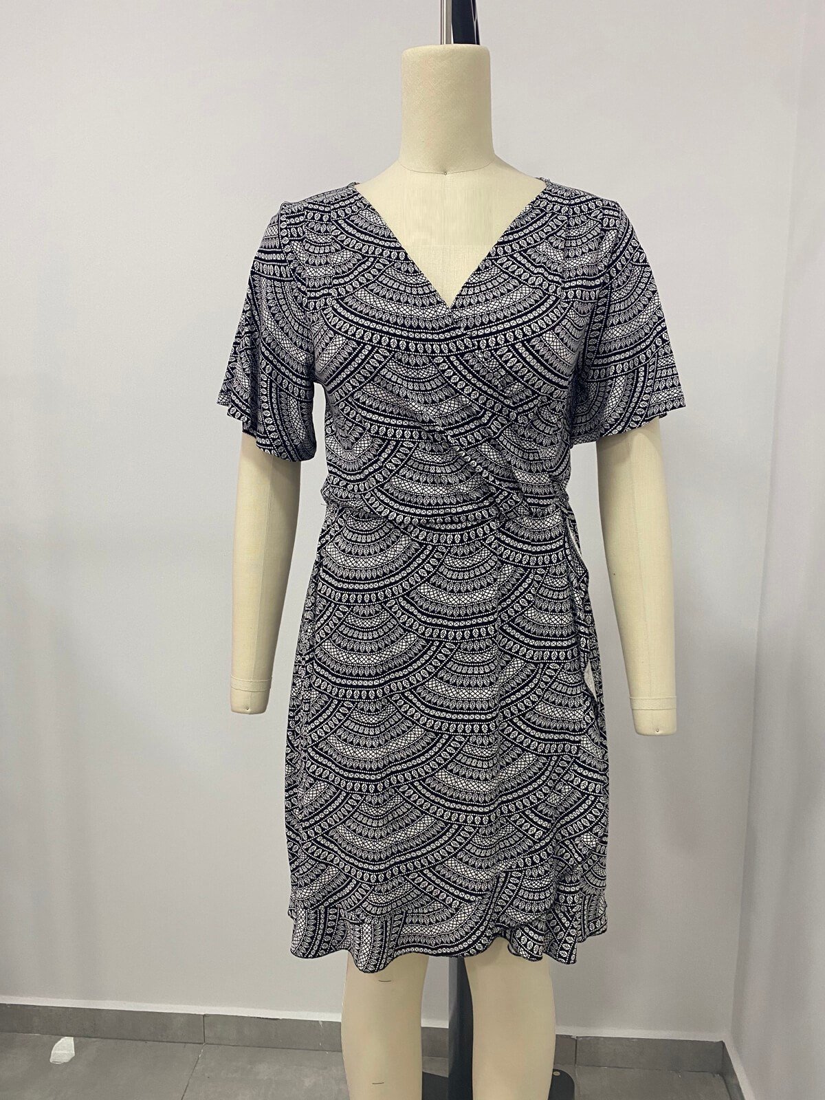 Myline-Anvelop Volanlı Elbise-Büyük Beden Outlet-66525