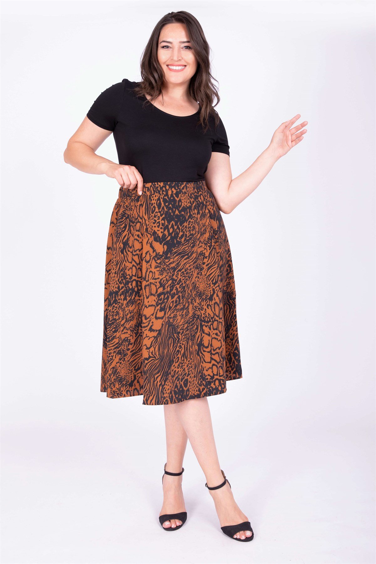 Myline-Arka Bel Lastikli Çan Etek-Etek-34711