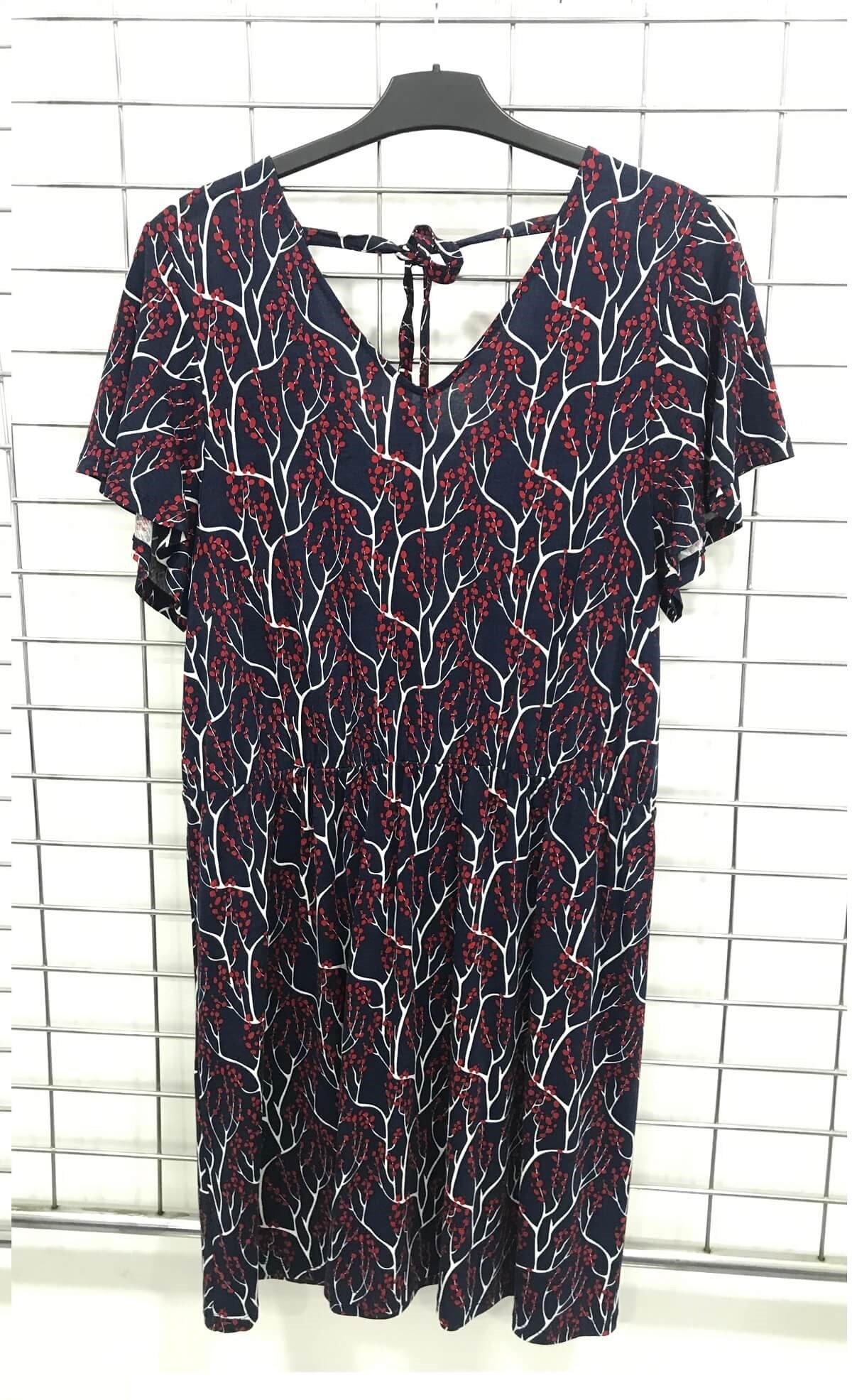 Myline-Arka Yaka Bağcıklı Kurvaze Penye Elbise-Büyük Beden Outlet-45632