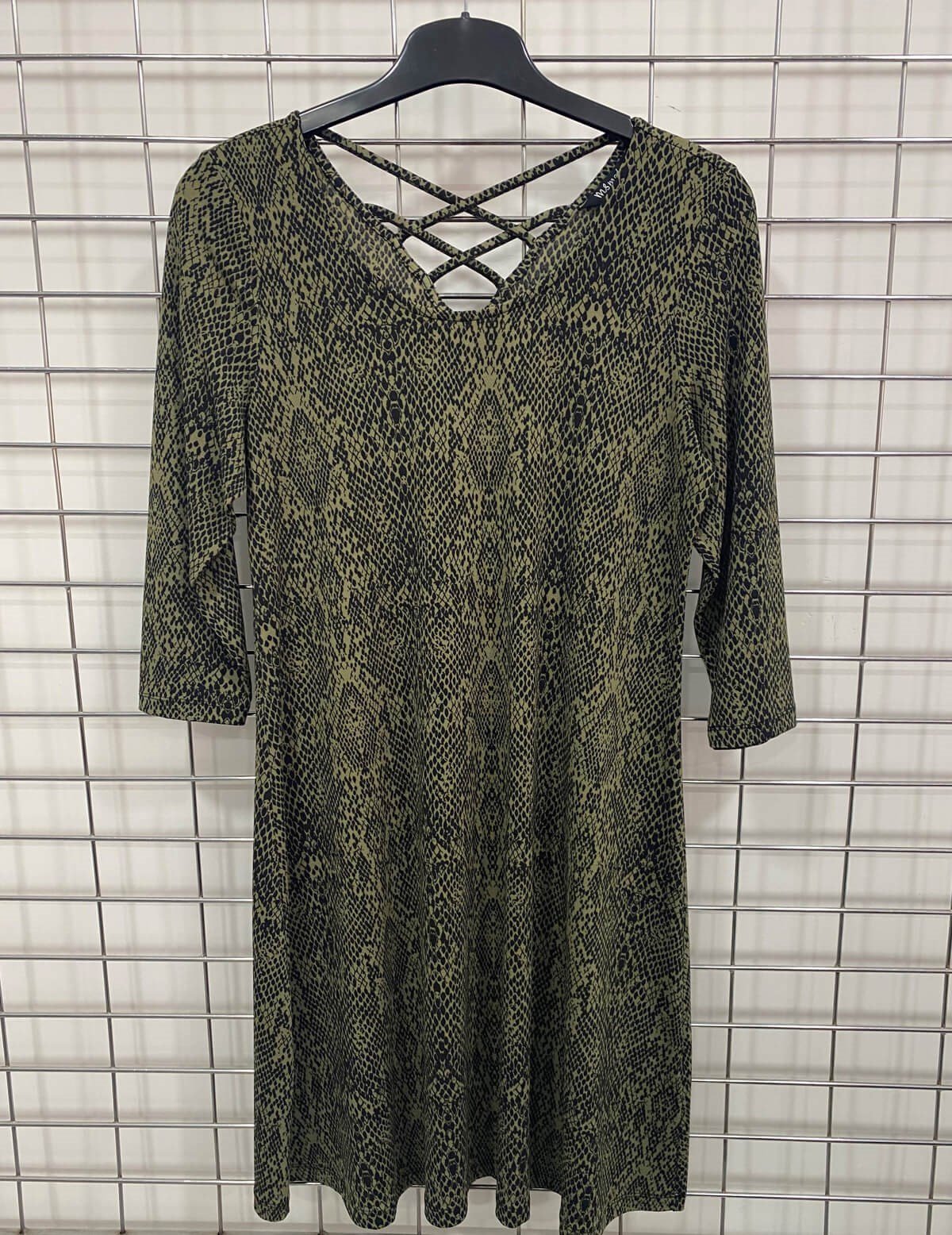 Myline-Arkası Çapraz Detaylı Örme Elbise-Büyük Beden Outlet-66527