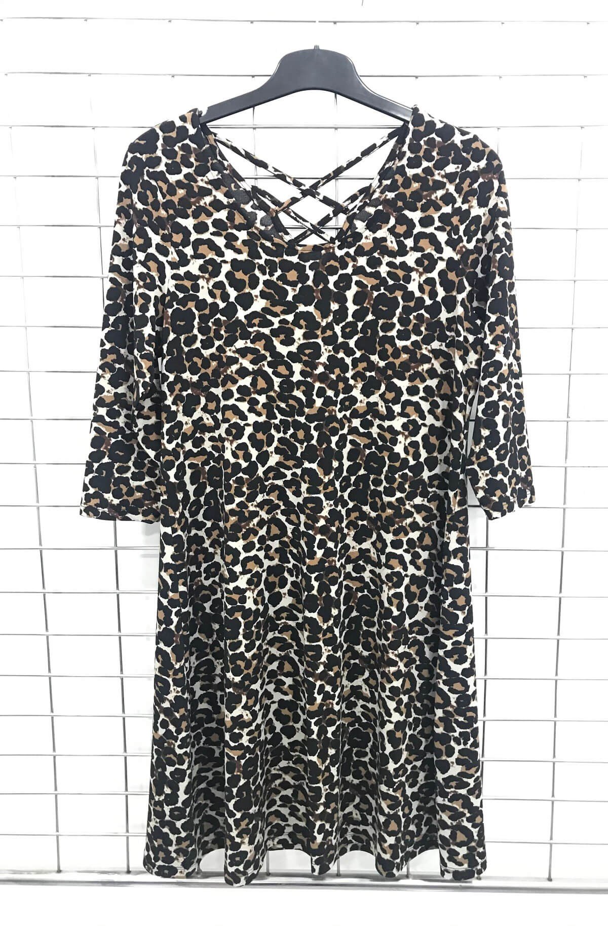 Myline-Arkası Çapraz Detaylı Örme Elbise -Büyük Beden Outlet-45633