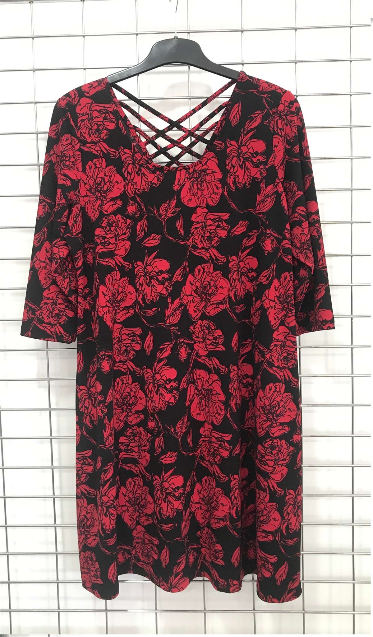 Myline-Arkası Çapraz Detaylı Örme Elbise-Büyük Beden Outlet-45603