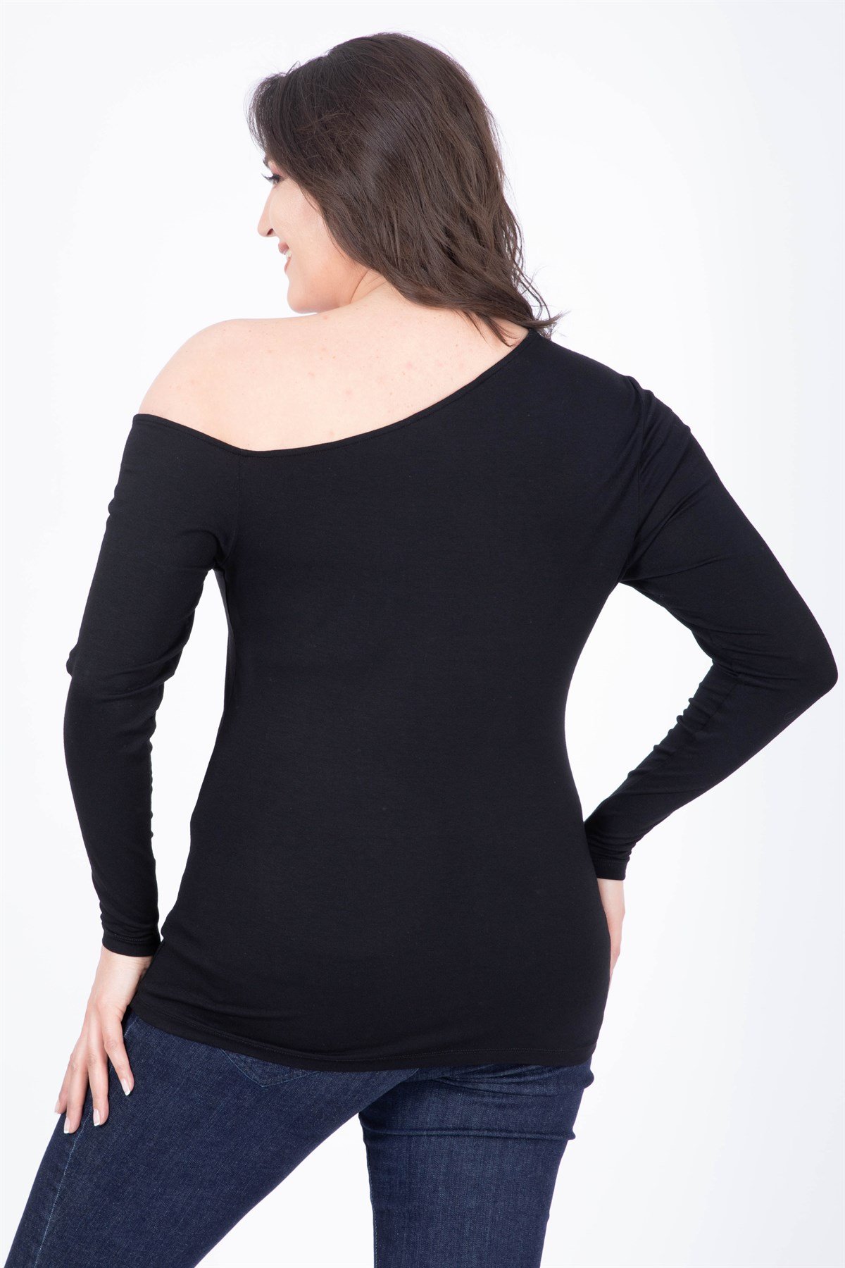 MYLINE-Asimetri Yaka Bluz-Bluz-34436