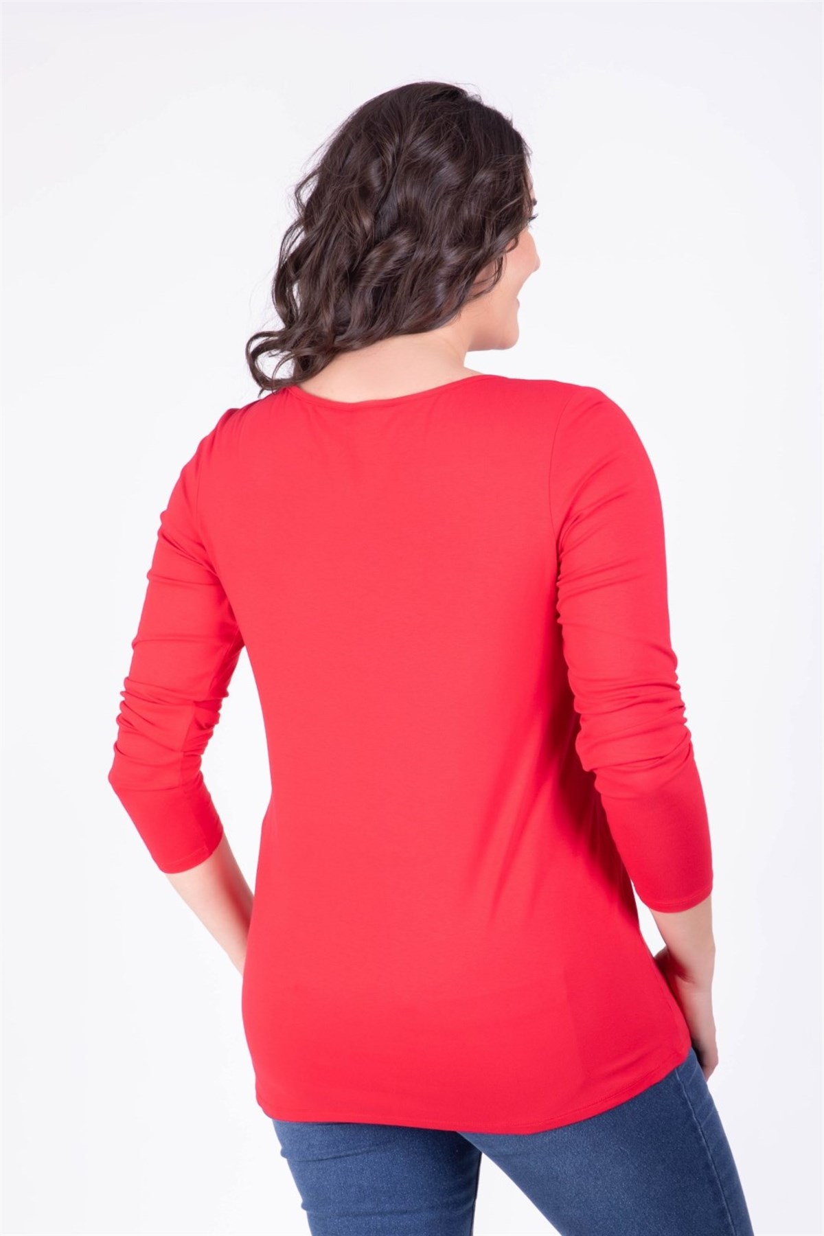 Myline-Asimetrik Biyeli Bluz-Büyük Beden Bluz-24077