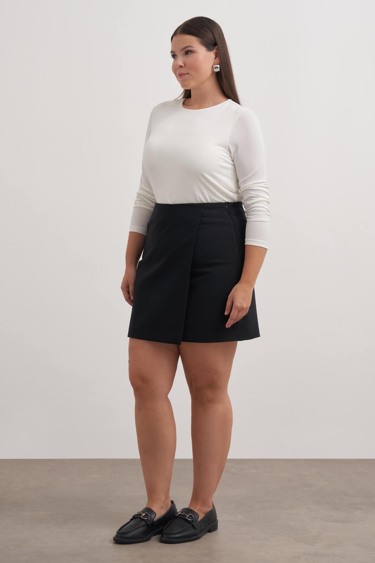 Myline-Asimetrik Şort Etek-Büyük Beden Etek-149507