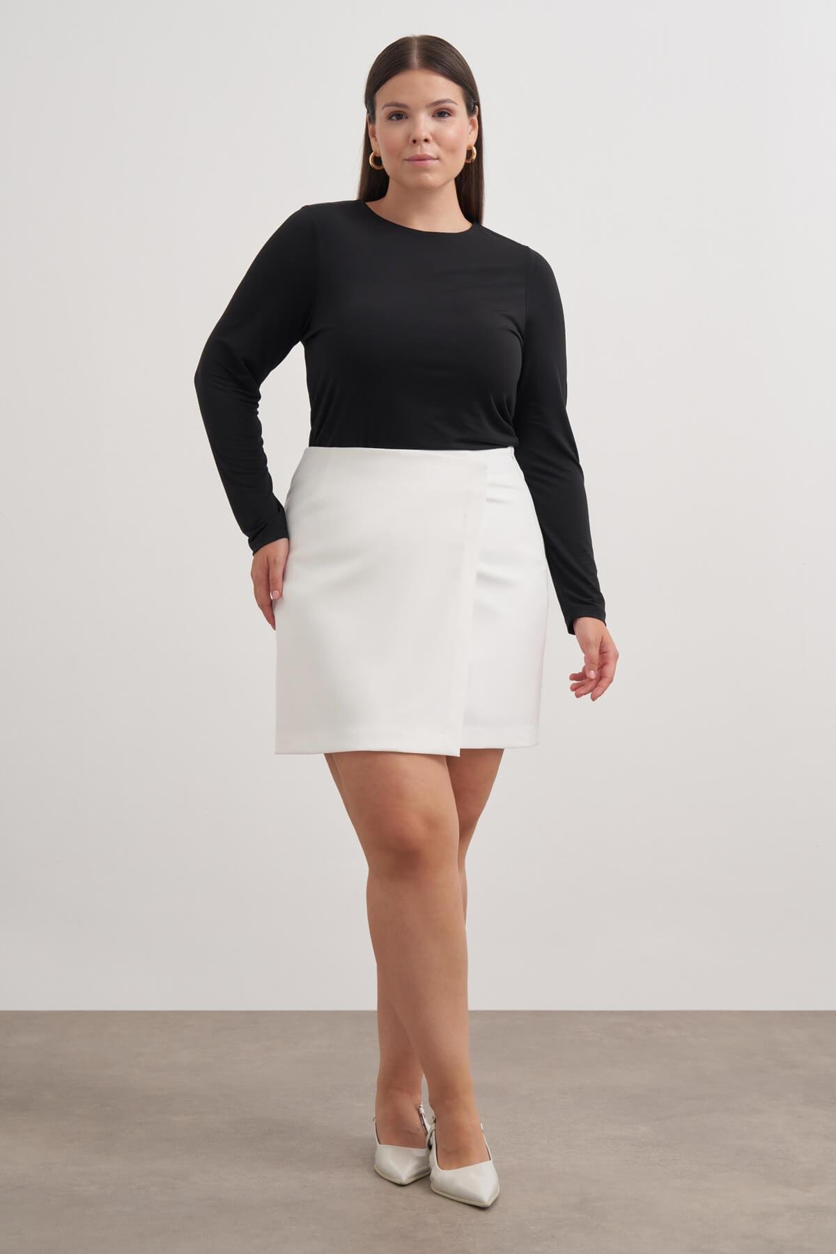 Myline-Asimetrik Şort Etek-Büyük Beden Etek-149508