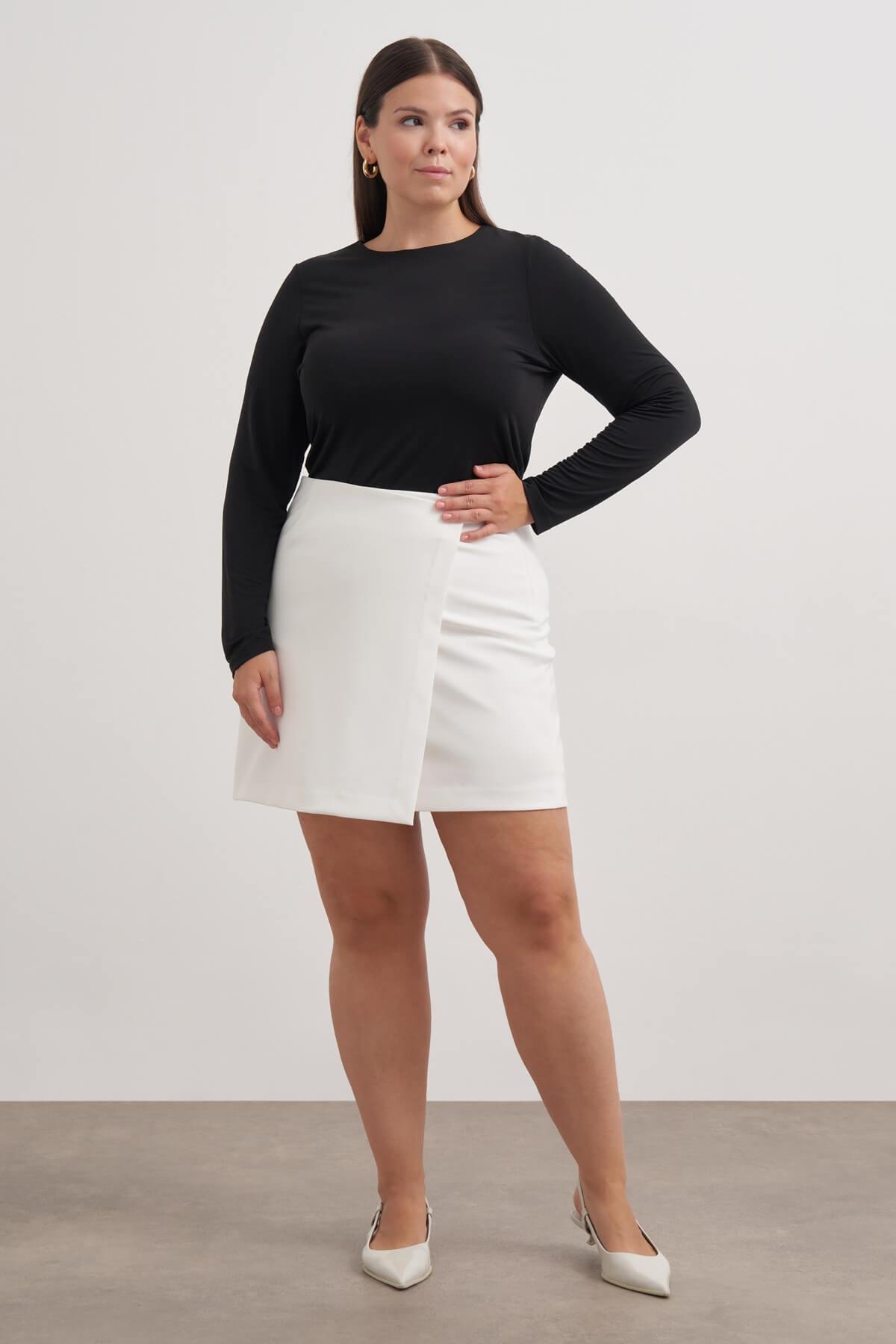 Myline-Asimetrik Şort Etek-Büyük Beden Etek-149508