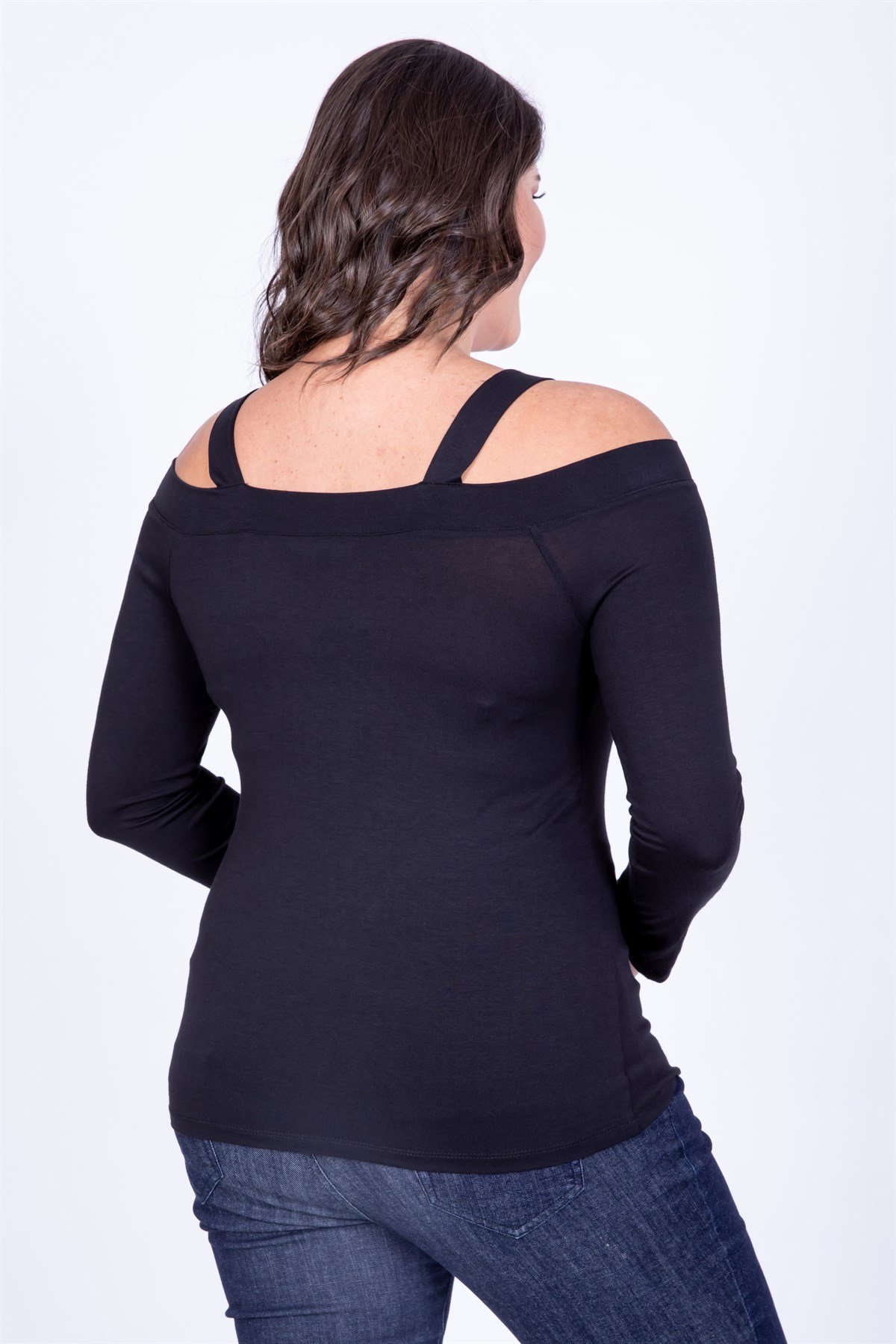 MYLINE-Askılı Karmen Yaka Bluz-Mikrodan Gelenler-34922