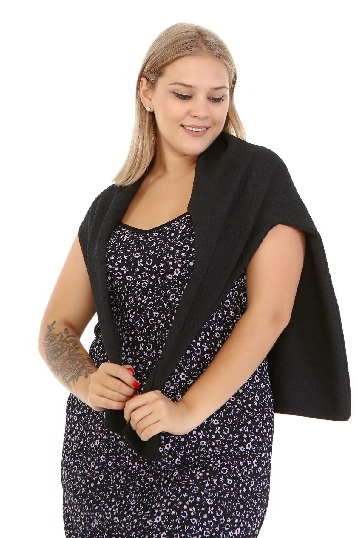 Myline-Askılı Örme Elbise-Büyük Beden Günlük Elbiseler-77135