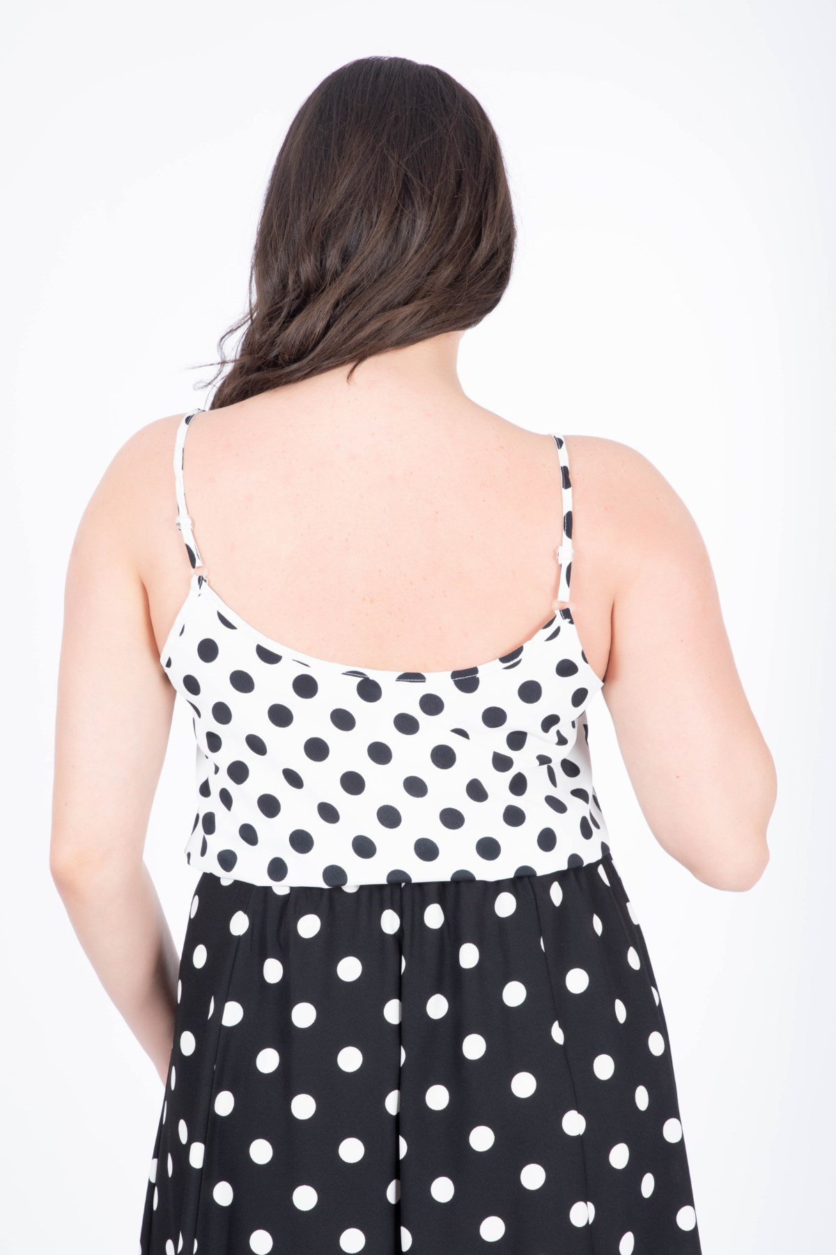 MYLINE-Askılı Puantiyeli Bluz-Bluz-34558