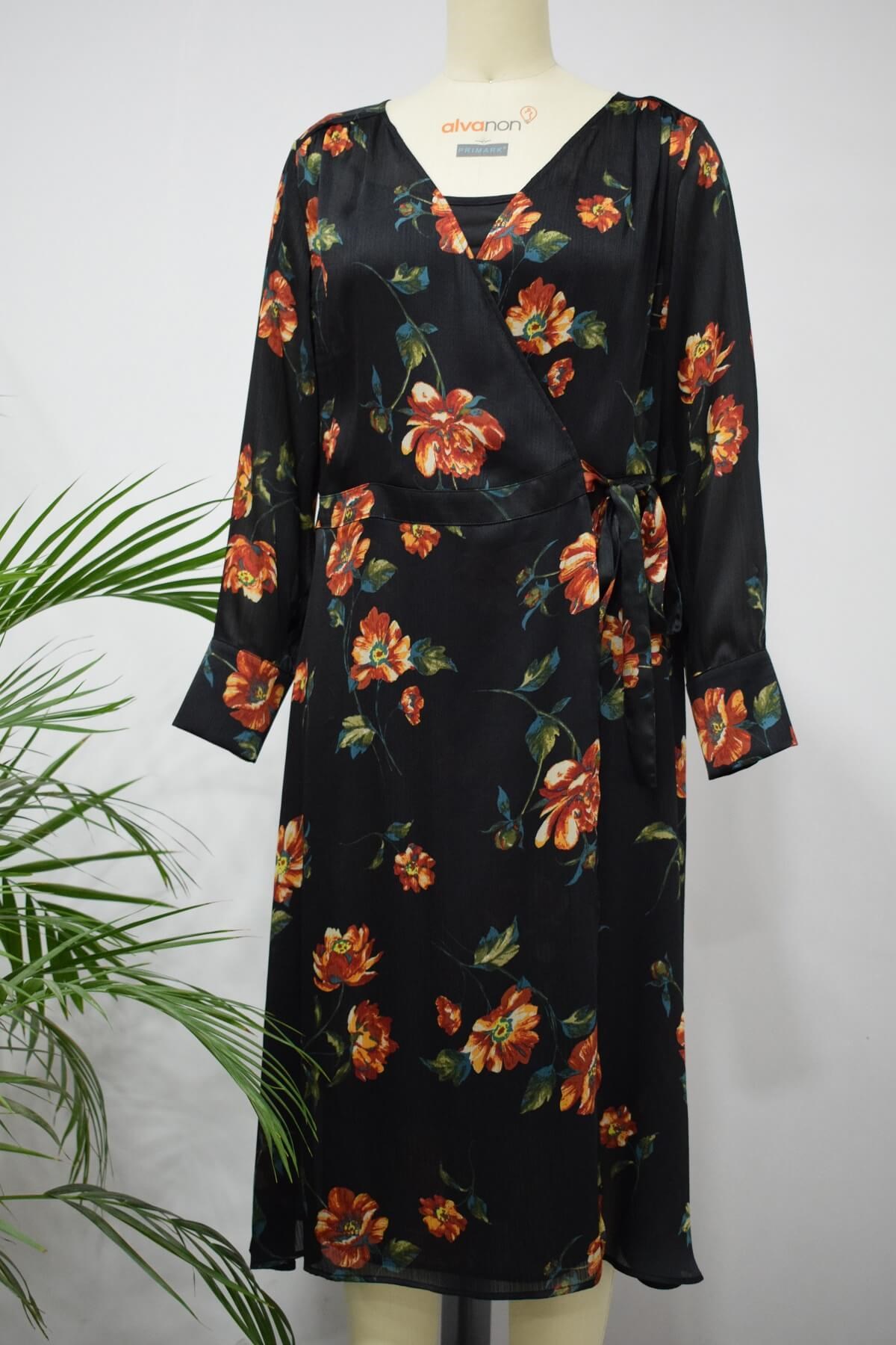 Myline-Astarlı Anvelop Elbise-Büyük Beden Outlet-56219