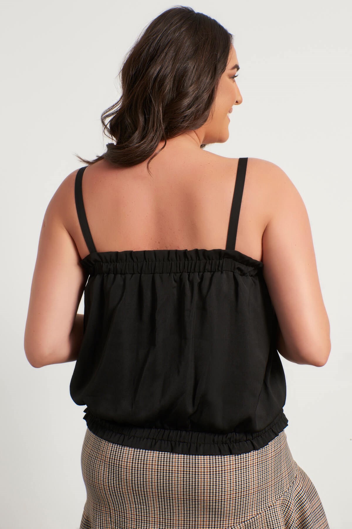 Myline-Astarlı Askılı Top-Büyük Beden Bluz-56311