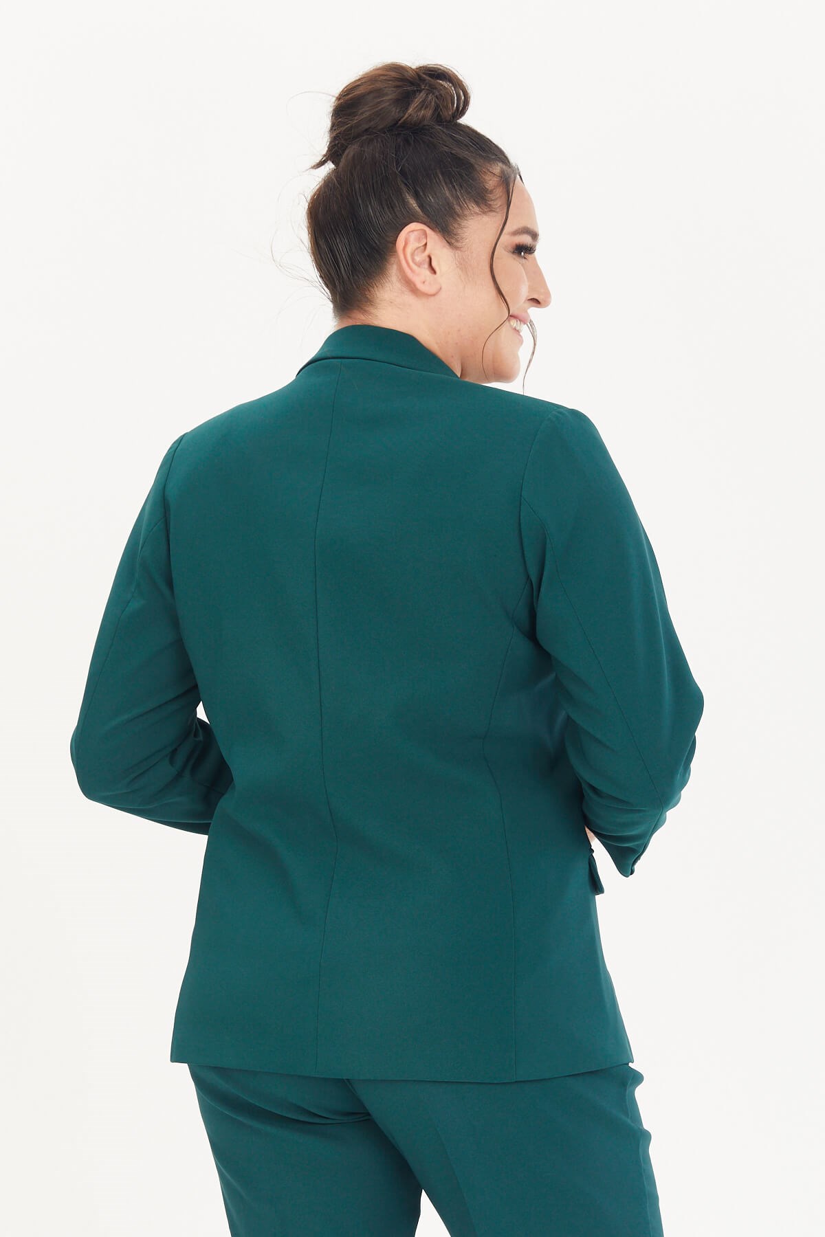 Myline-Astarlı Blazer Ceket-Büyük Beden Ceket-66598