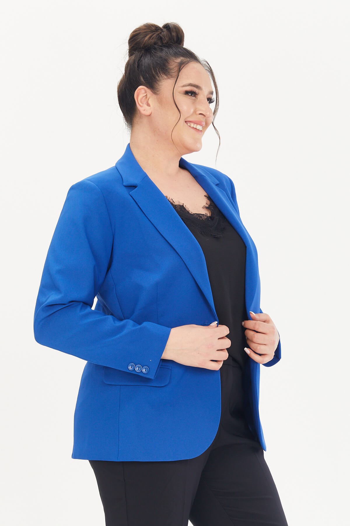 Myline-Astarlı Blazer Ceket-Büyük Beden Ceket-66600