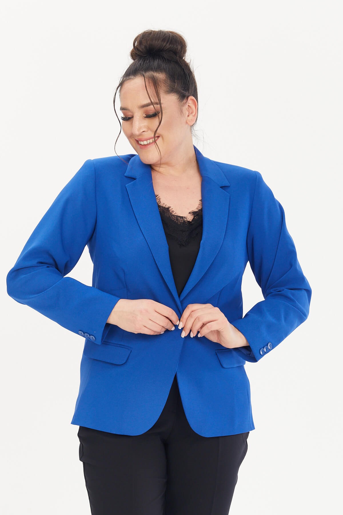 Myline-Astarlı Blazer Ceket-Büyük Beden Ceket-66600