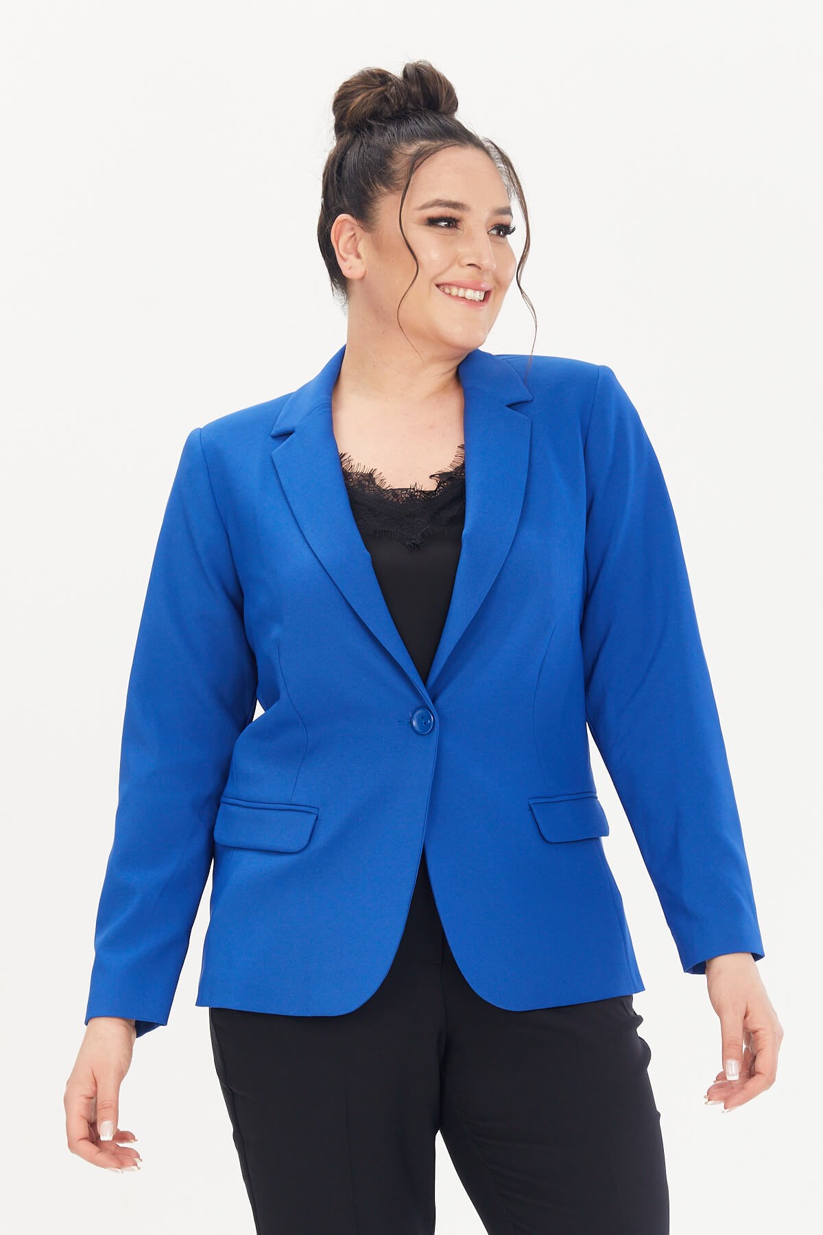 Myline-Astarlı Blazer Ceket-Büyük Beden Ceket-66600