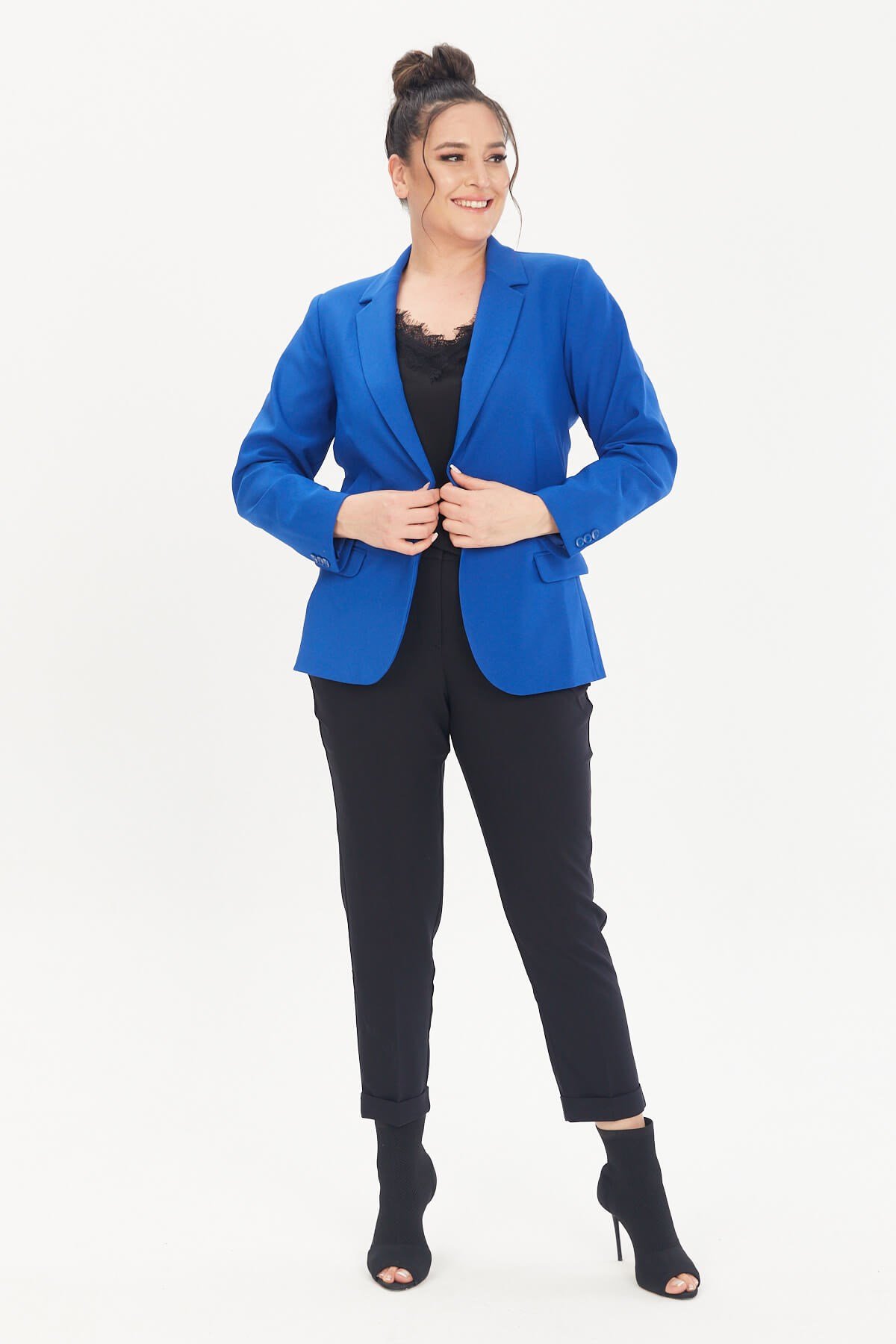 Myline-Astarlı Blazer Ceket-Büyük Beden Ceket-66600