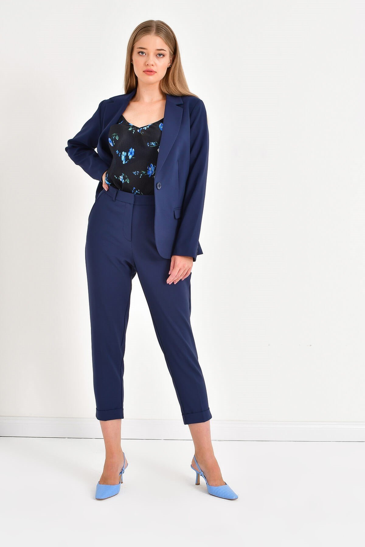 Myline-Astarlı Blazer Ceket-Büyük Beden Ceket-66601