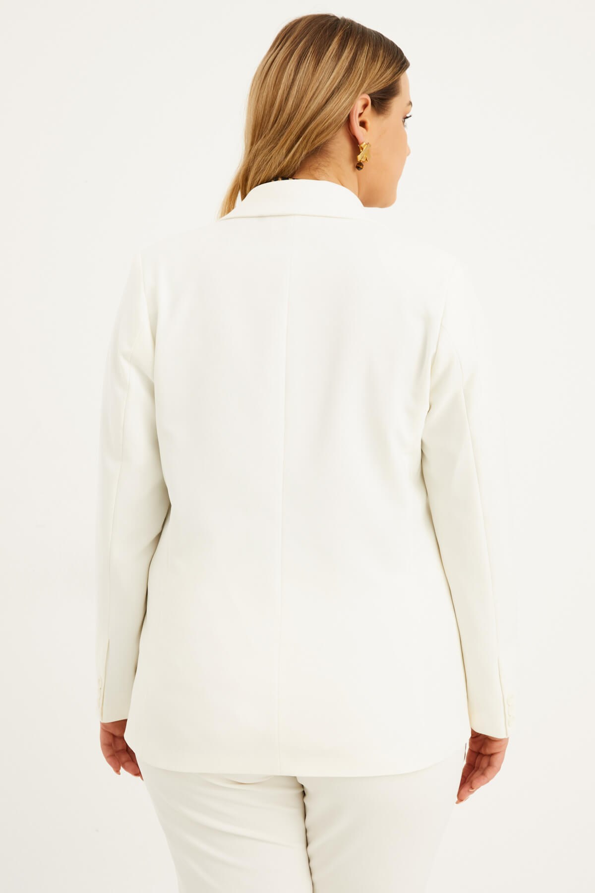 Myline-Astarlı Blazer Ceket-Büyük Beden Ceket-77402