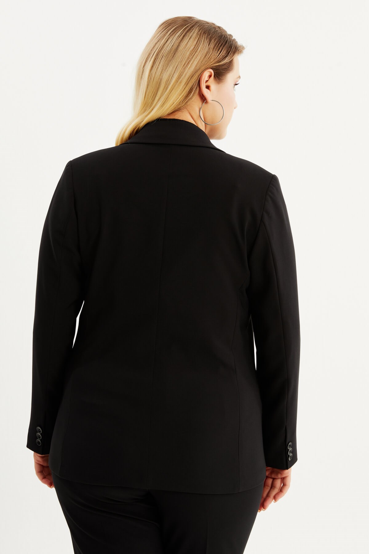 Myline-Astarlı Blazer Ceket-Büyük Beden Ceket-77843