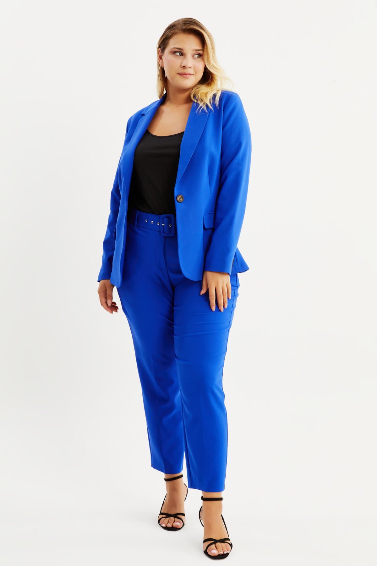 Myline-Astarlı Blazer Ceket-Büyük Beden Ceket-87849